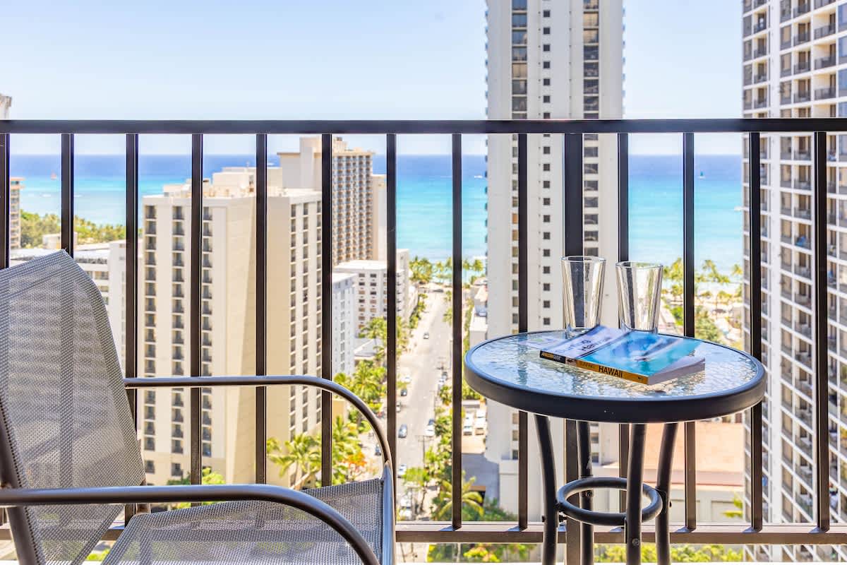 Beautiful ocean view from the balcony.