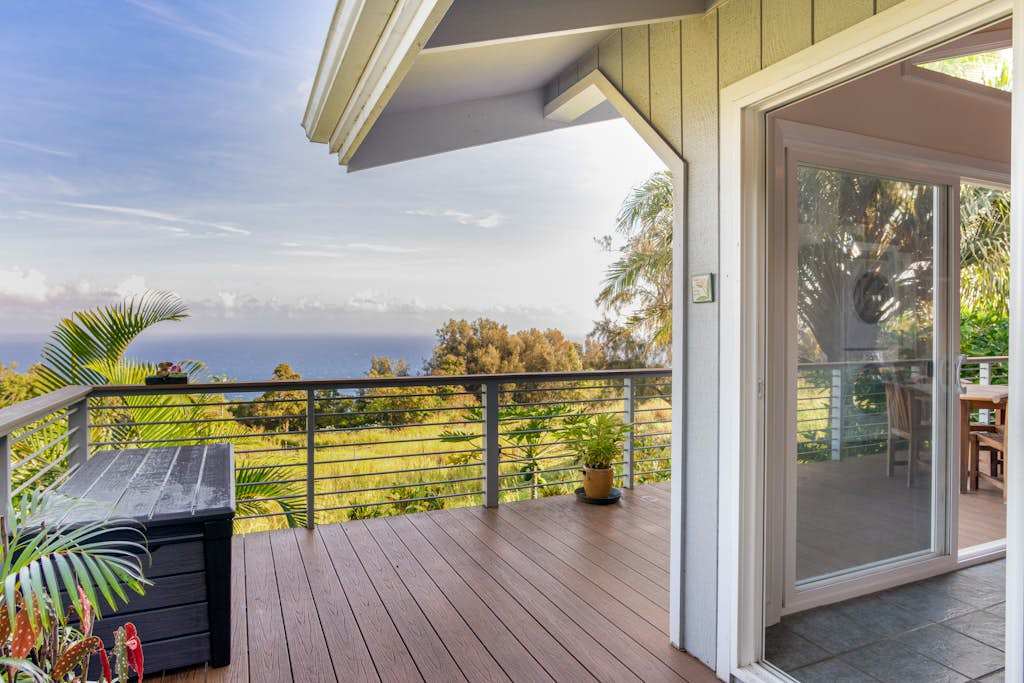 Private Deck with Cable Railing & Sweeping Pacific Views
