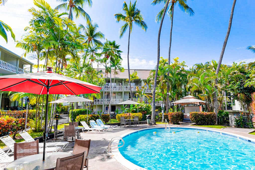 Poolside paradise under swaying palms