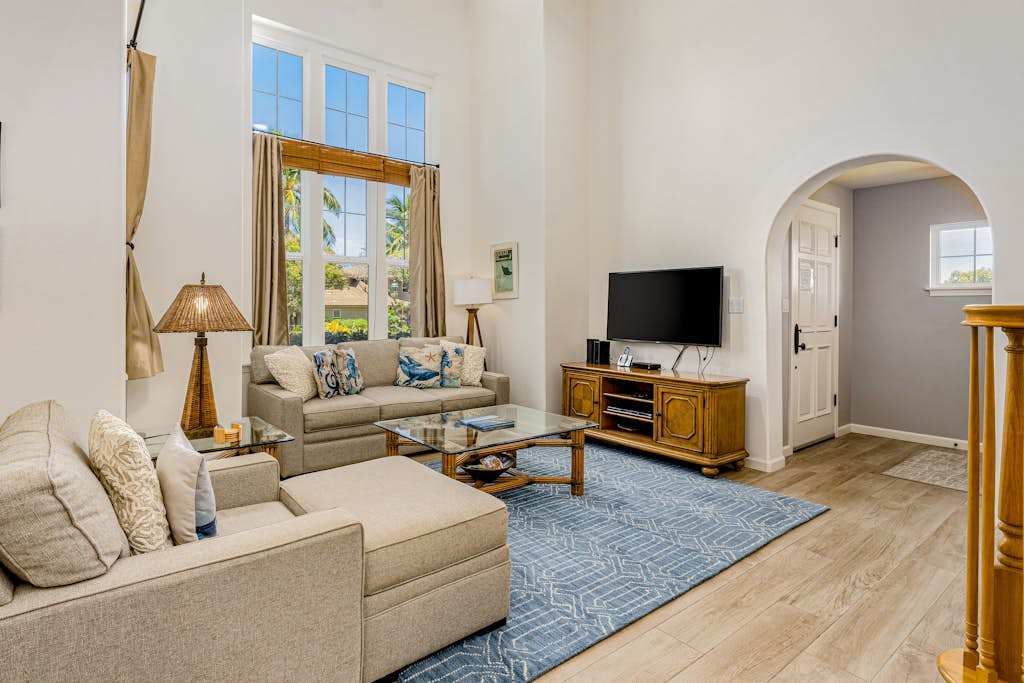 Sunlit Living Space With Island Charm