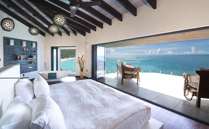 bedroom with ocean view