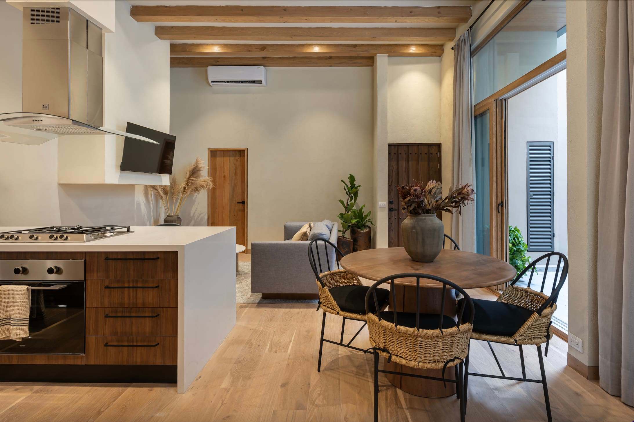 Open space kitchen and living area