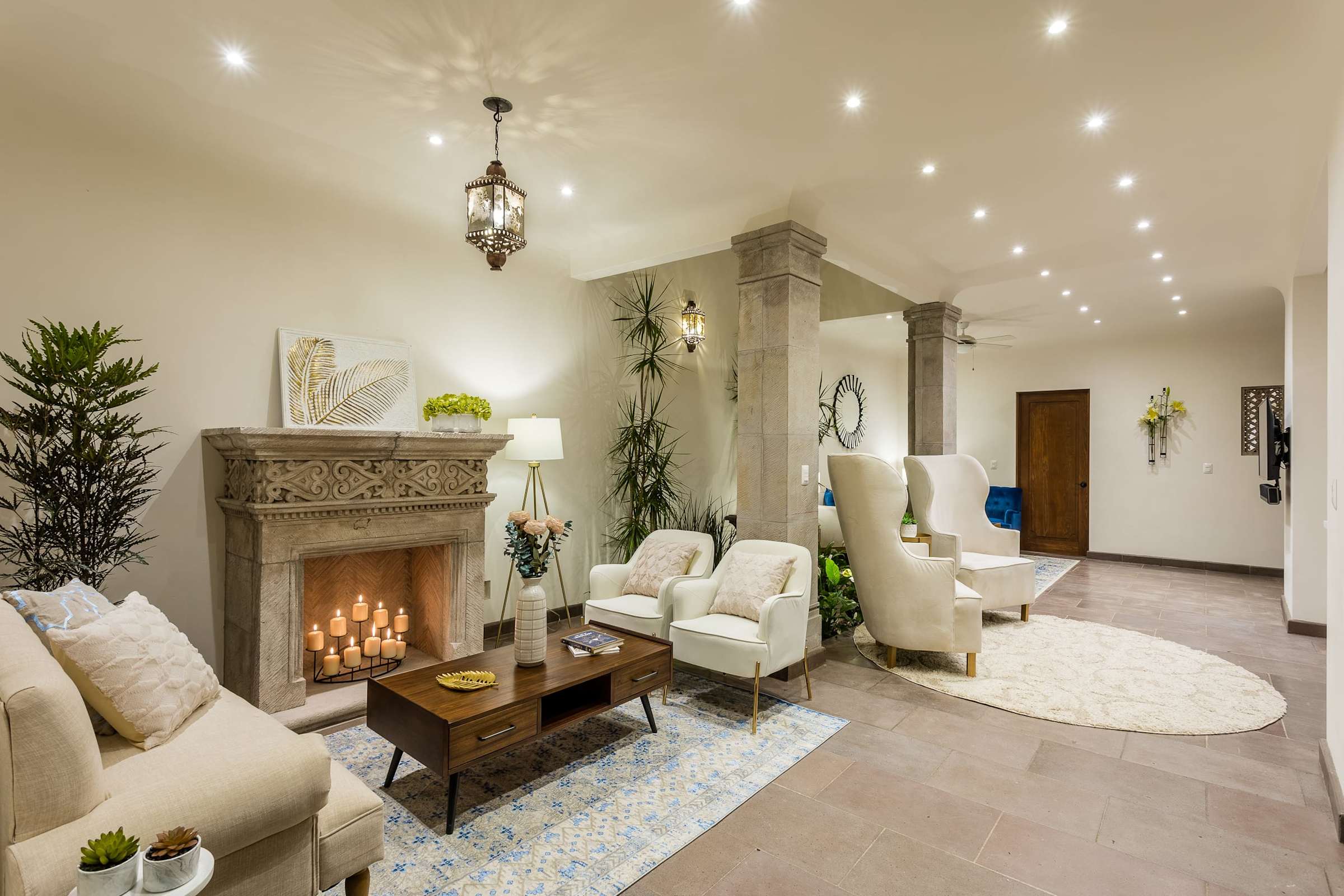 Sitting area and living room