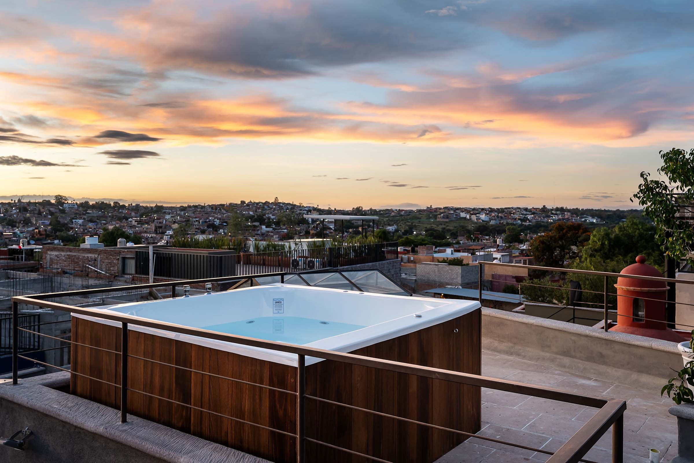 Private rooftop with hot tub and panoramic sunset views