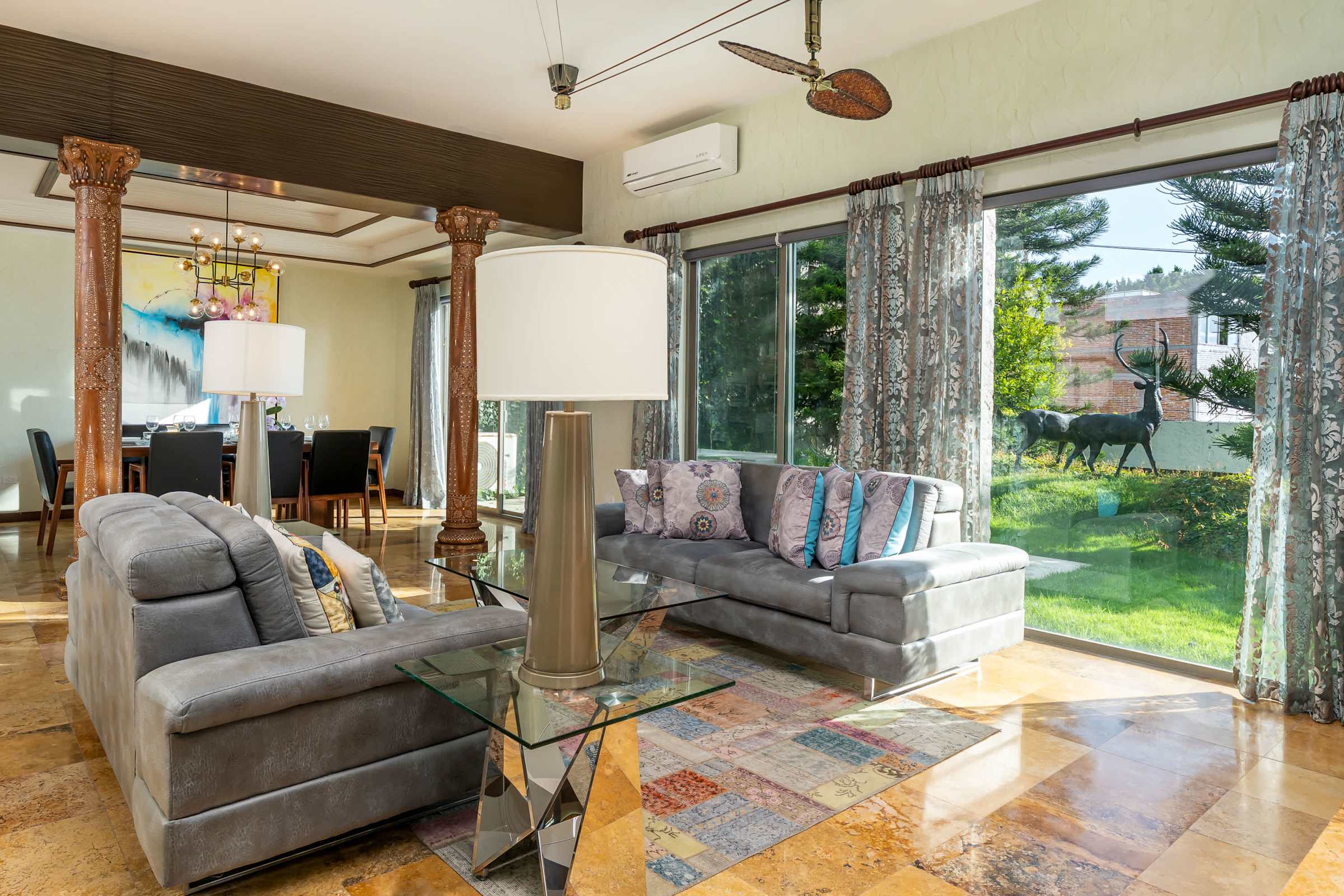 Living room with garden view