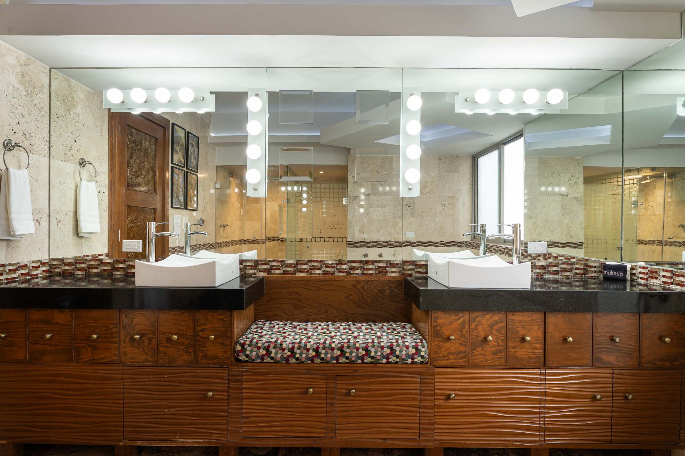Primary bathroom double vanity