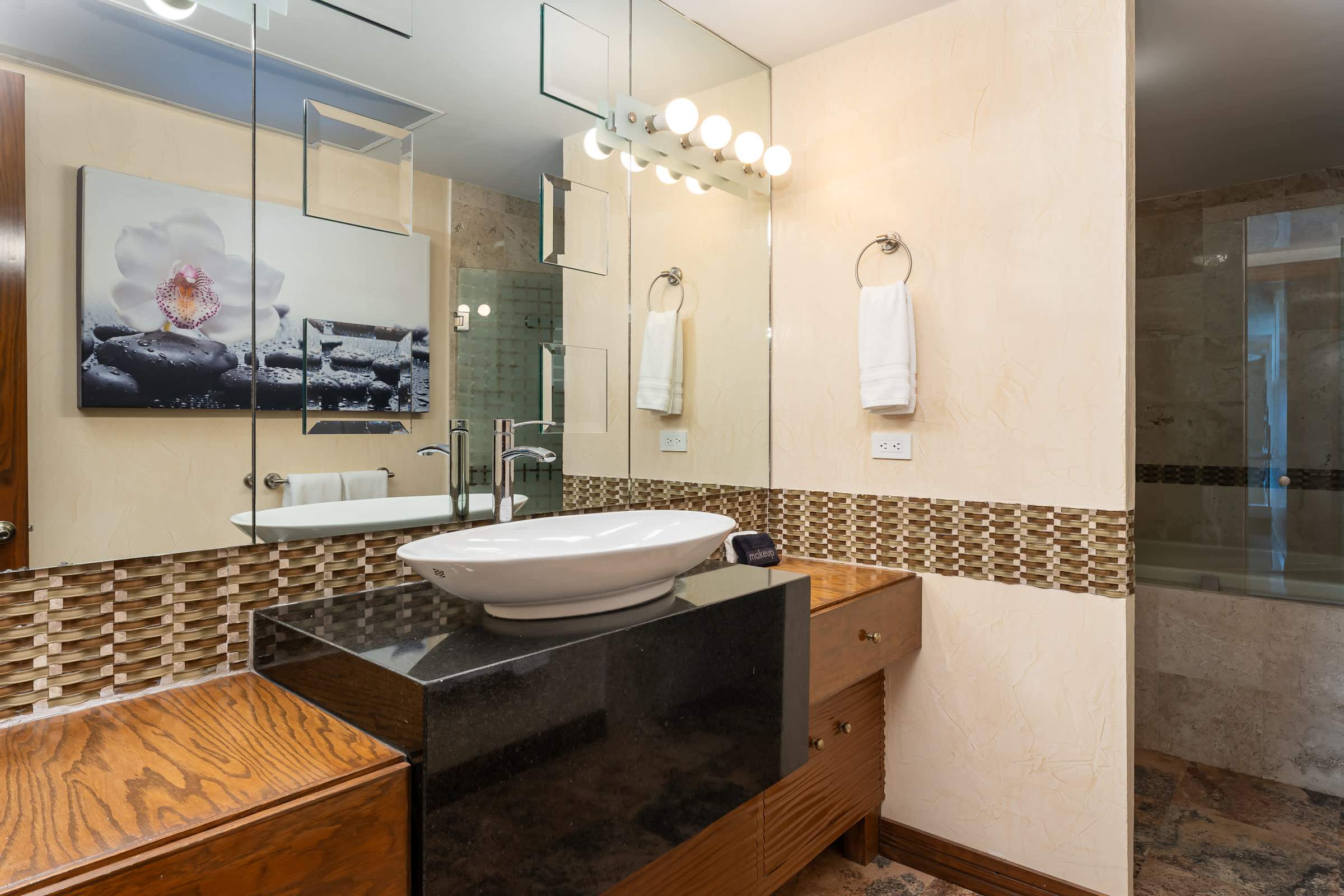Guest bathroom with vessel sink
