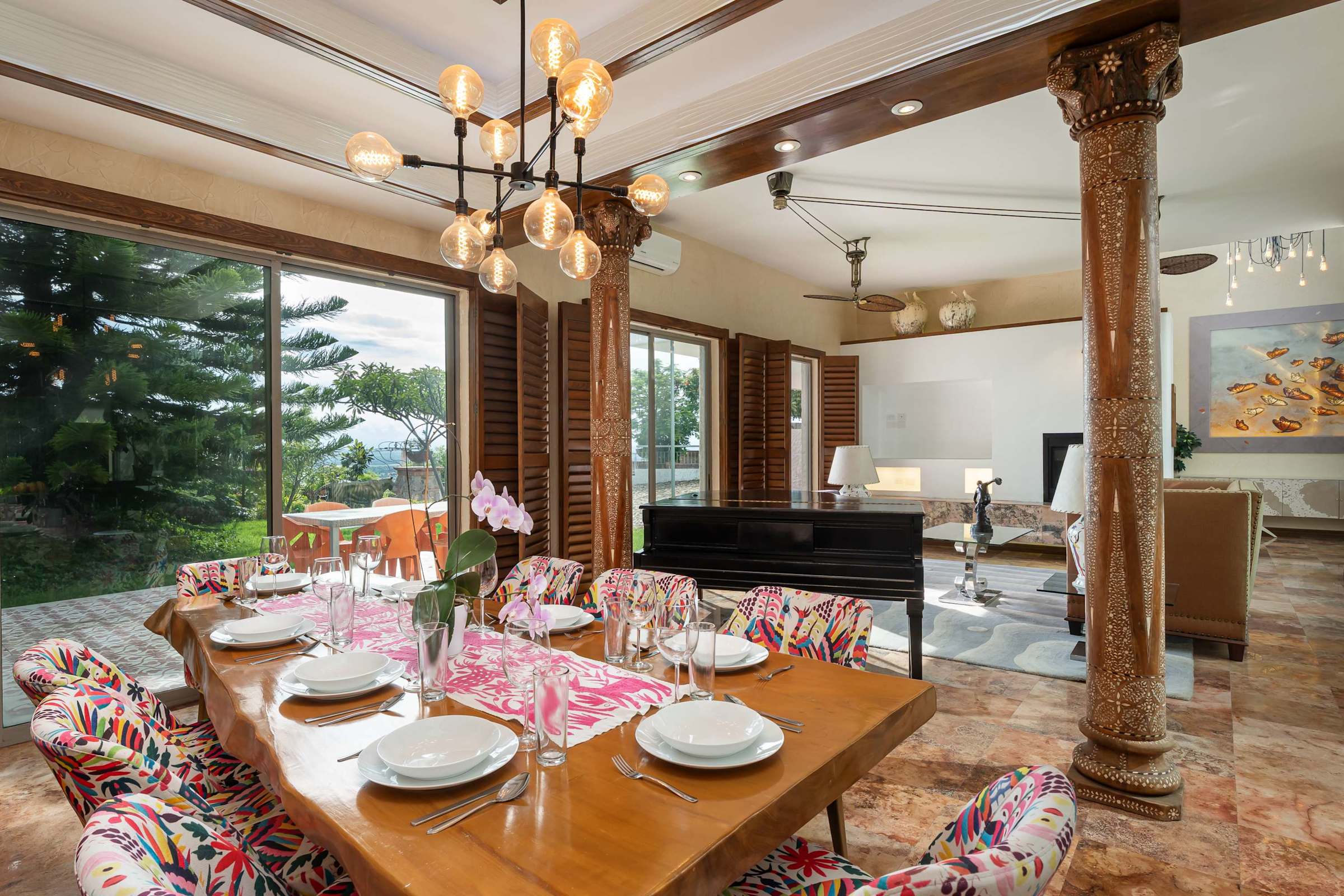 Dining room with local decor