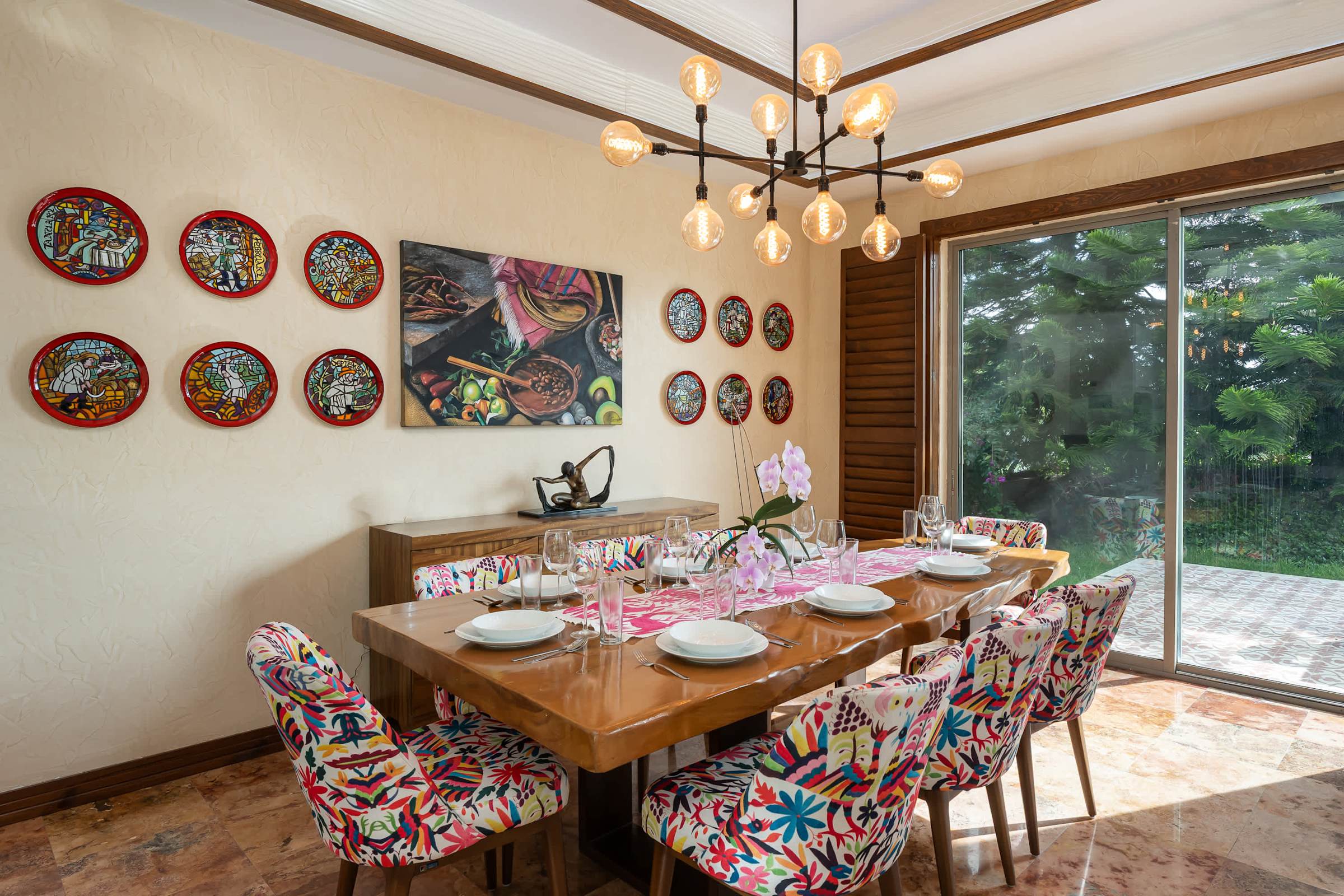 Dining area with local design & views