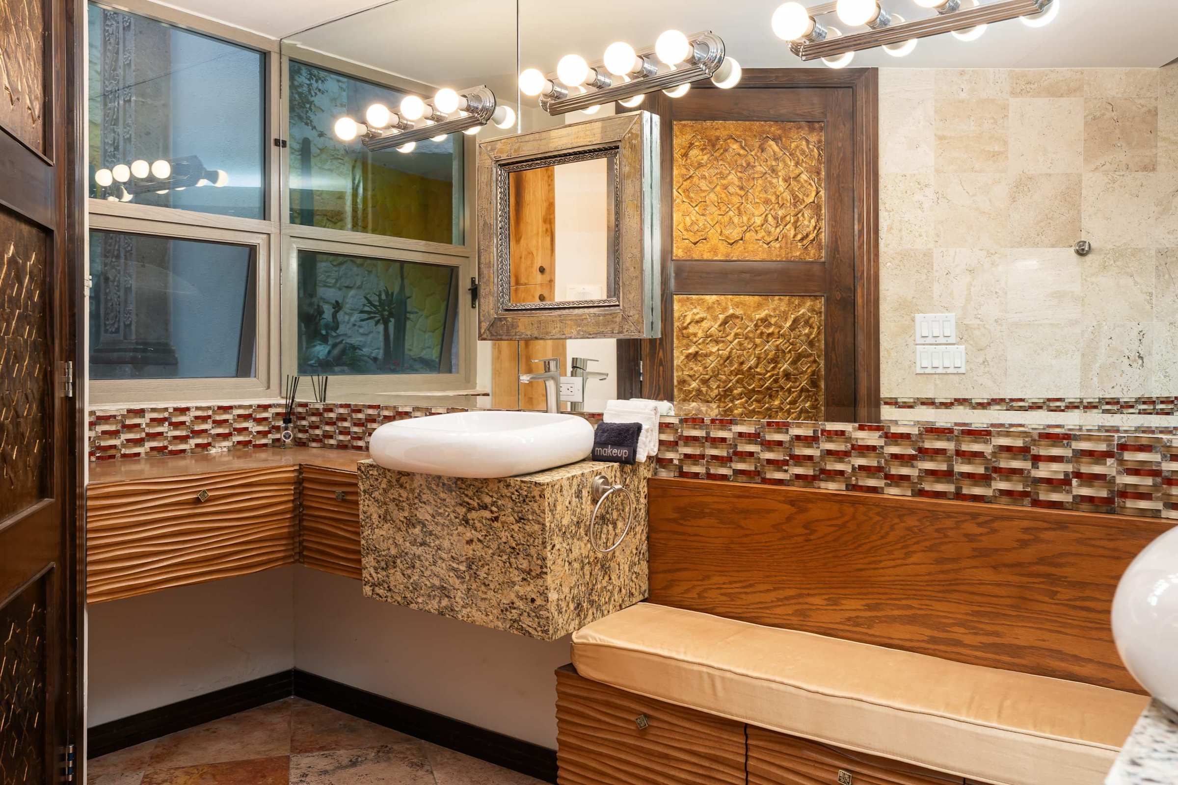 Guest suite bathroom with double vanity