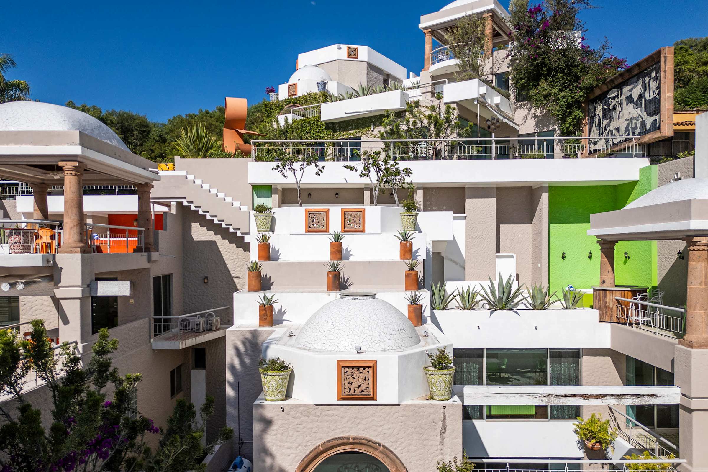 Aerial view of the outdoor spaces