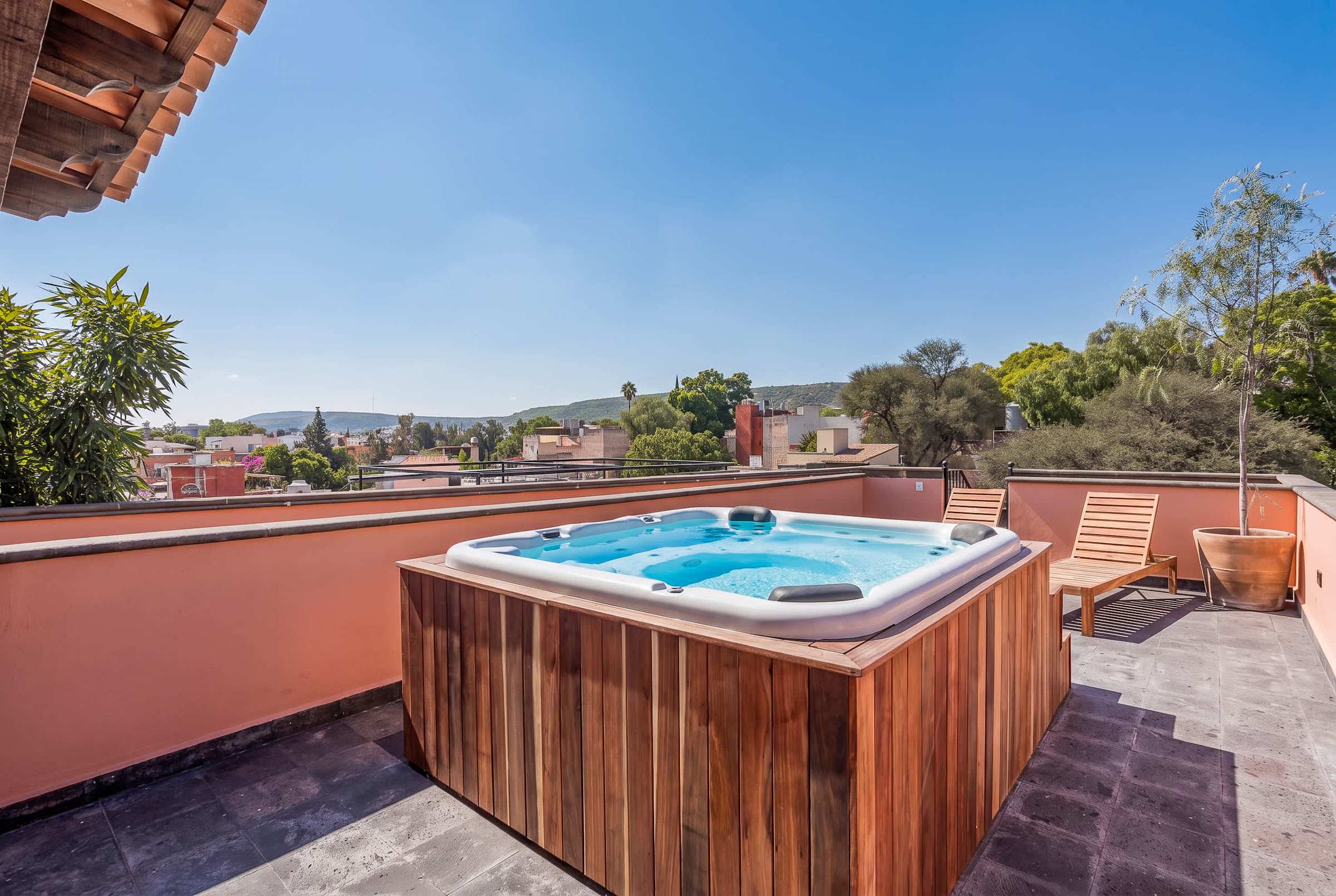 Shared Jacuzzi Hot Tub with Rooftop Views
