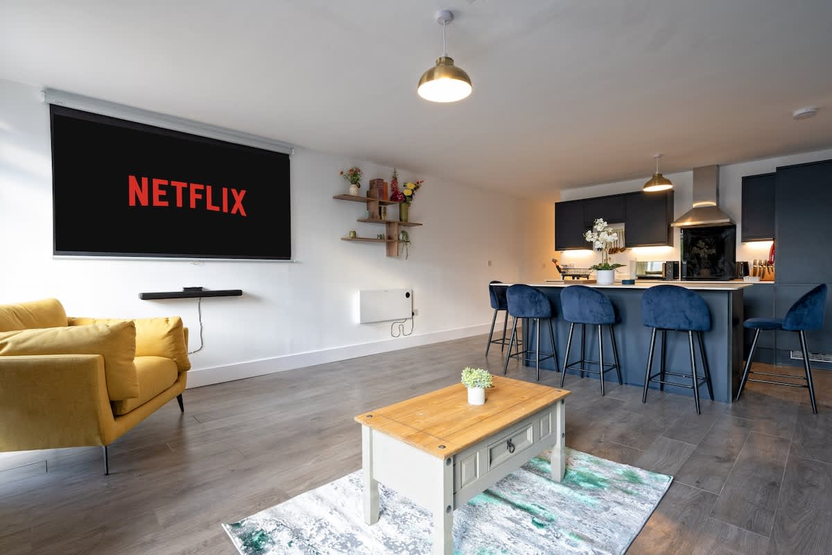 Living Room with Home Cinema Set up 