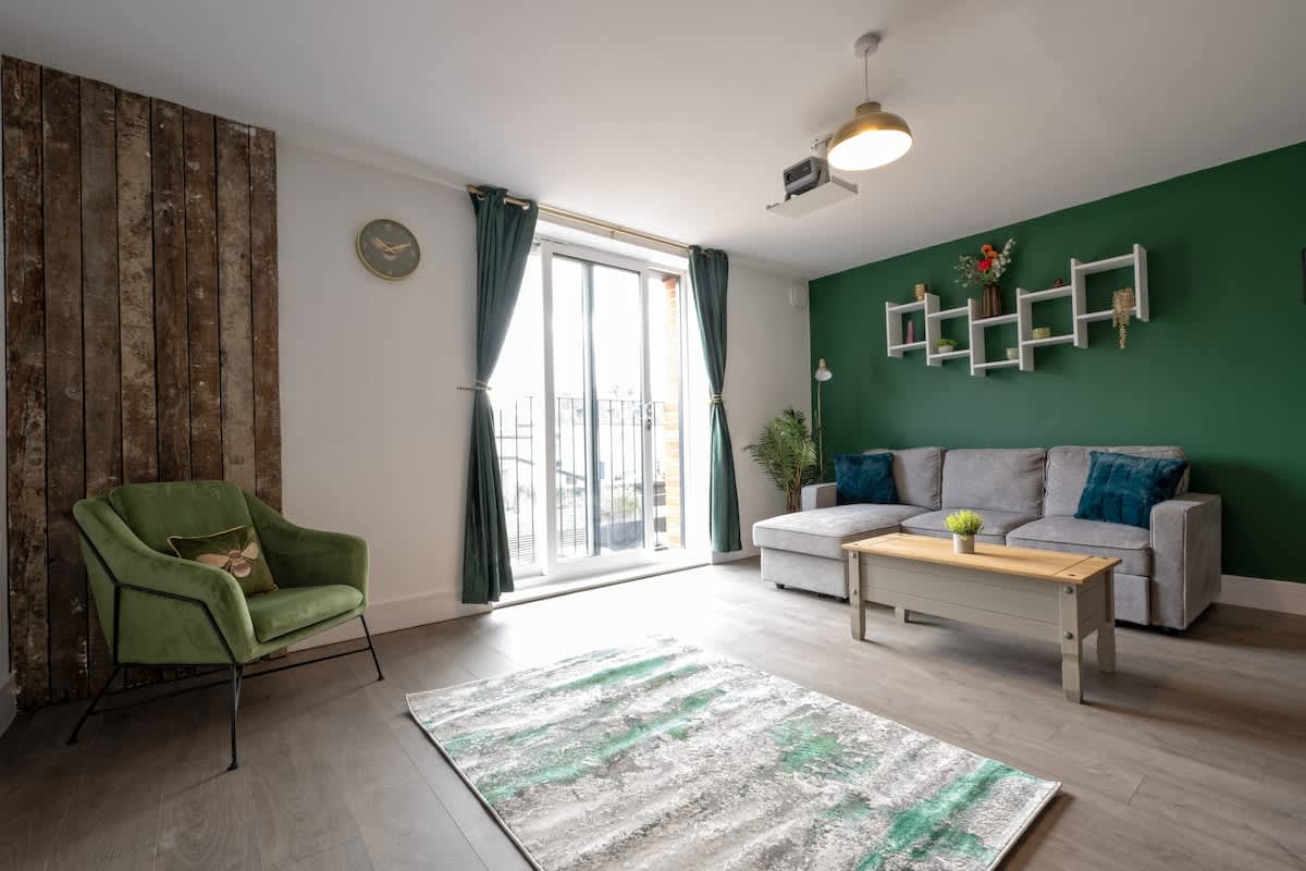 Living room with Juliette Balcony 