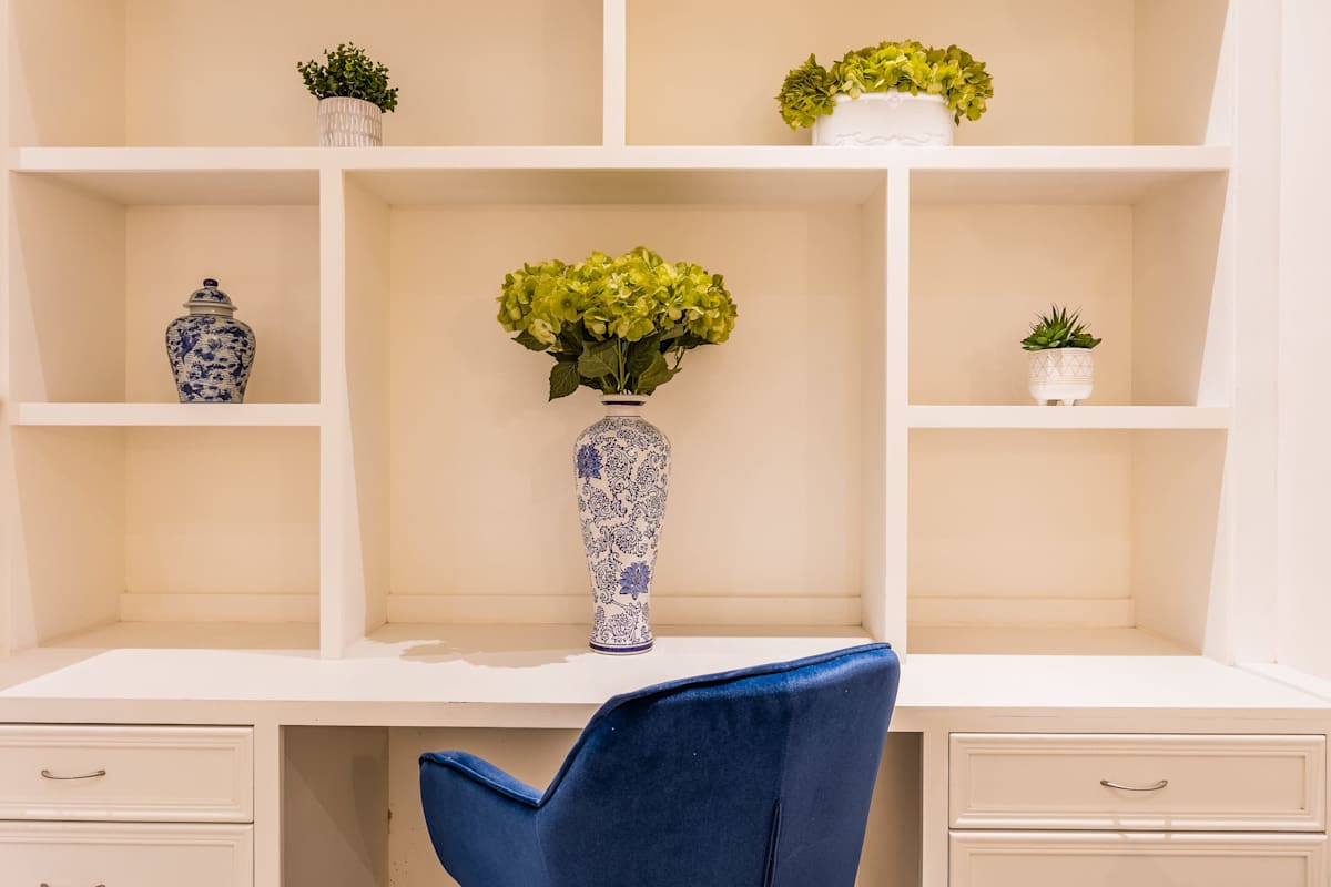 Laptop friendly surface and dedicated workspace