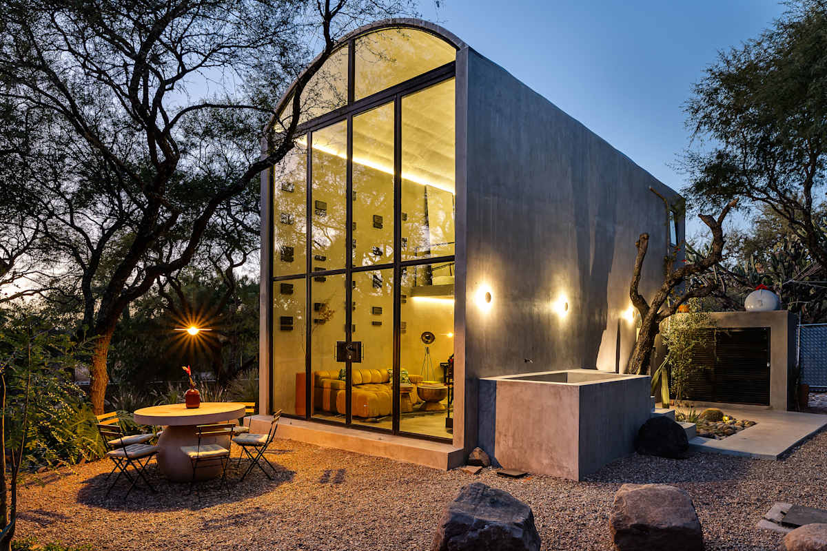 "The home is an architectural wonder, with barrel ceilings, a desert garden, and soaking tub." — Travel + Leisure