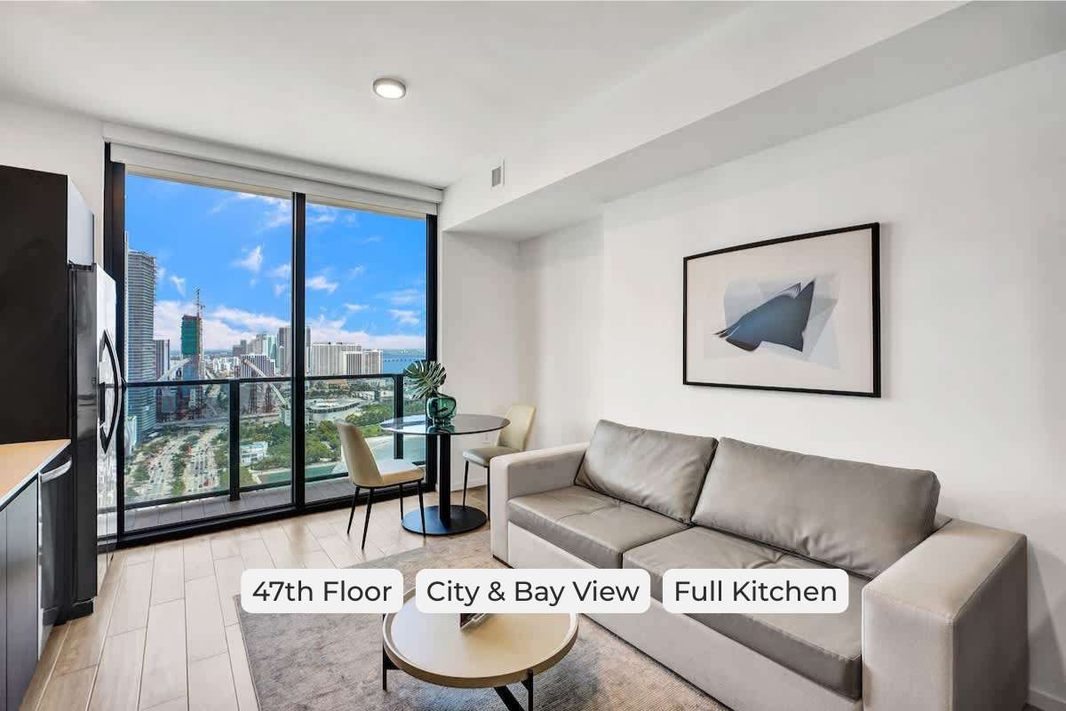 Lux Miami Studio City and Bay Views at 47th Flr