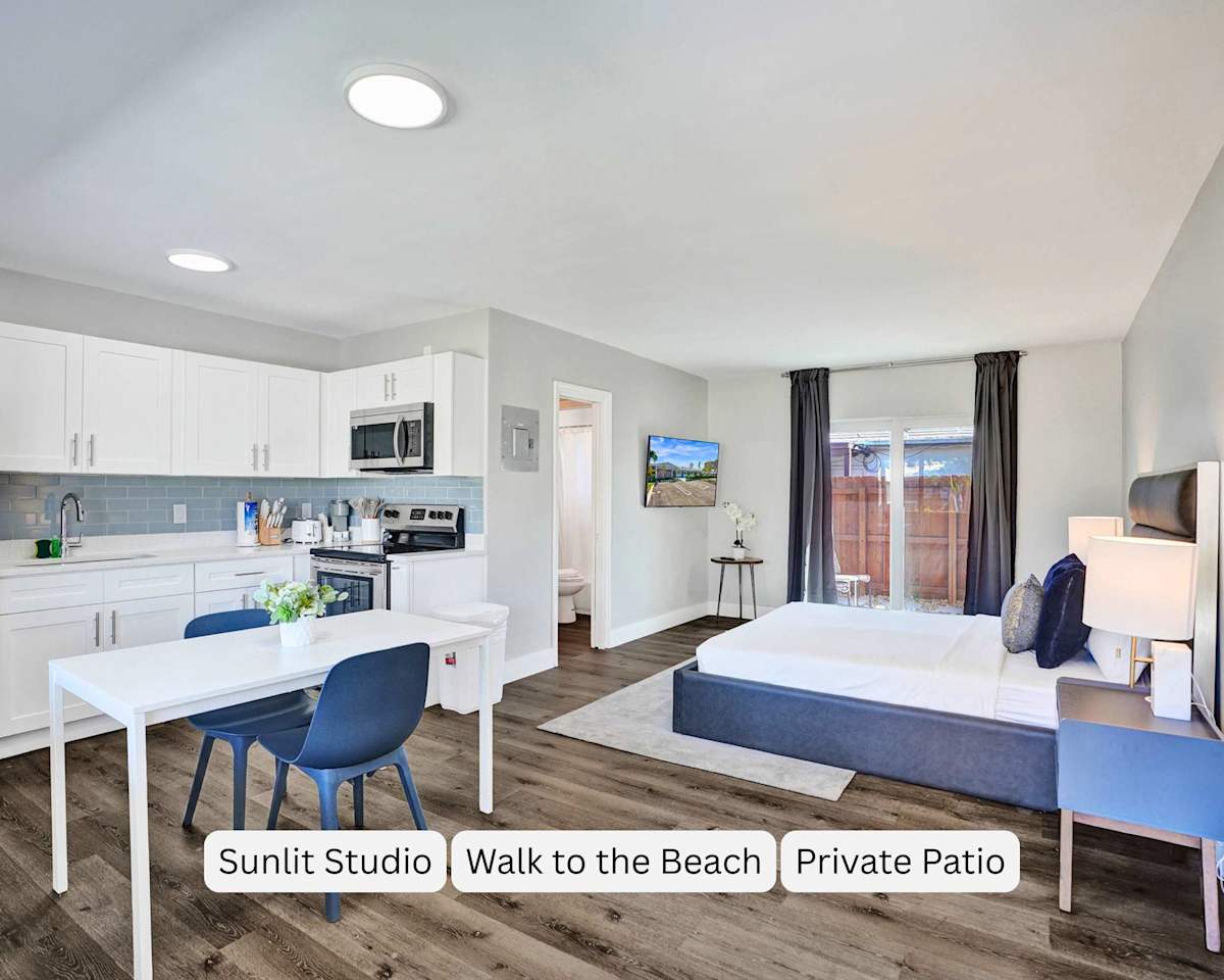 Walk to Beach | Studio w/ Kitchen & Patio
