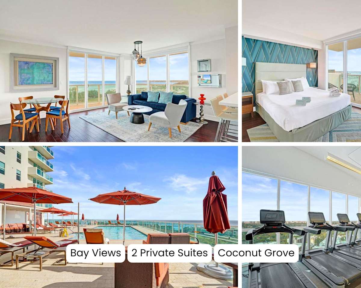 Bright Spacious 2BR Miami Retreat Balcony View