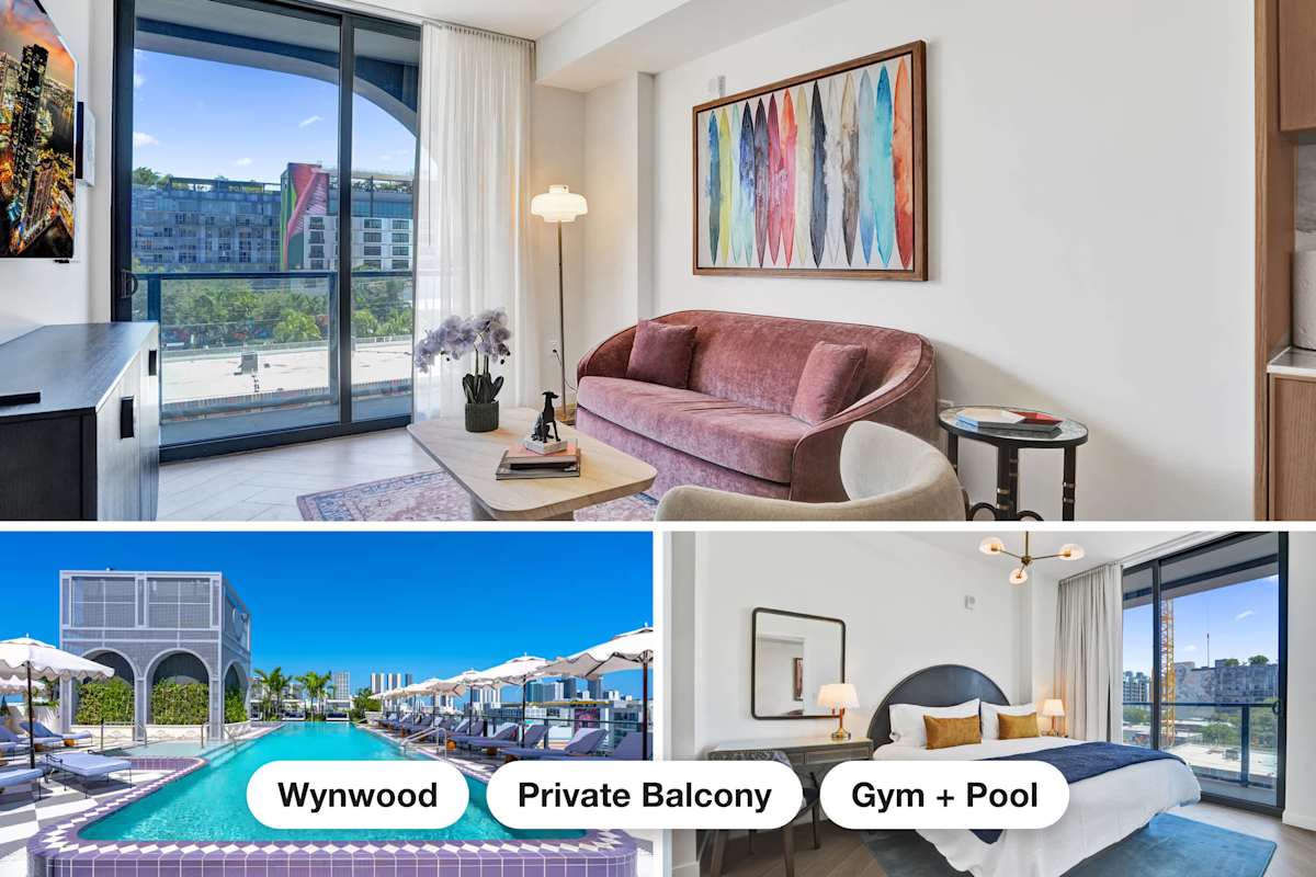 Designer Wynwood Suite - Balcony & Rooftop Pool