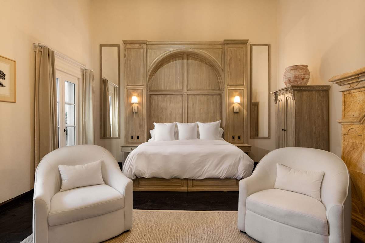 Suite 1: King bed, ensuite bathroom with shower and copper soaking tub