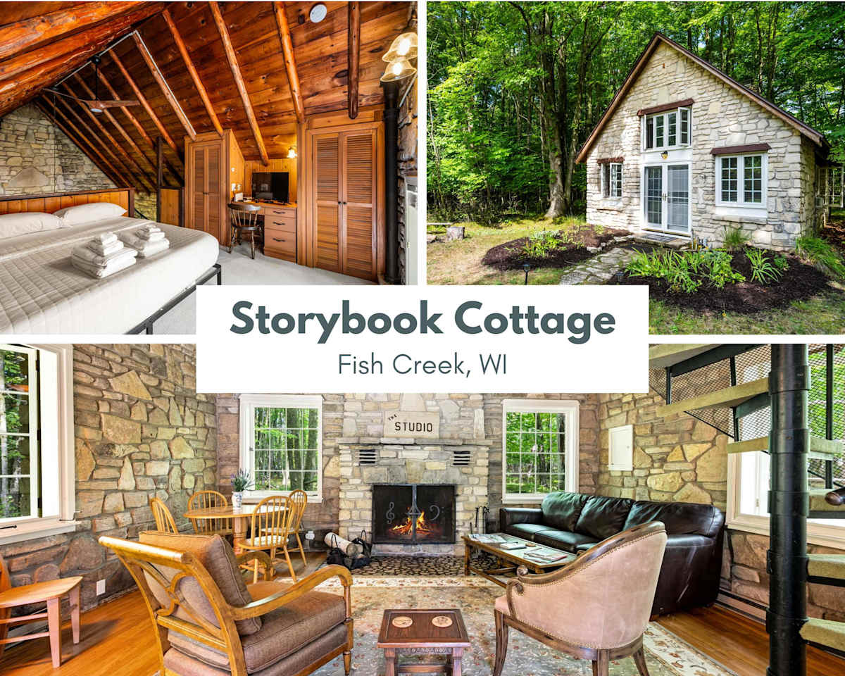 Storybook Cottage · Fireplace · Fish Creek