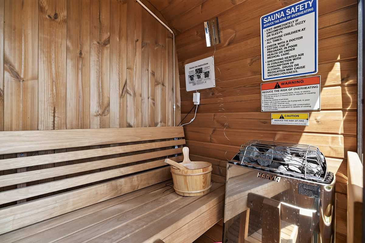 Inside the shared sauna