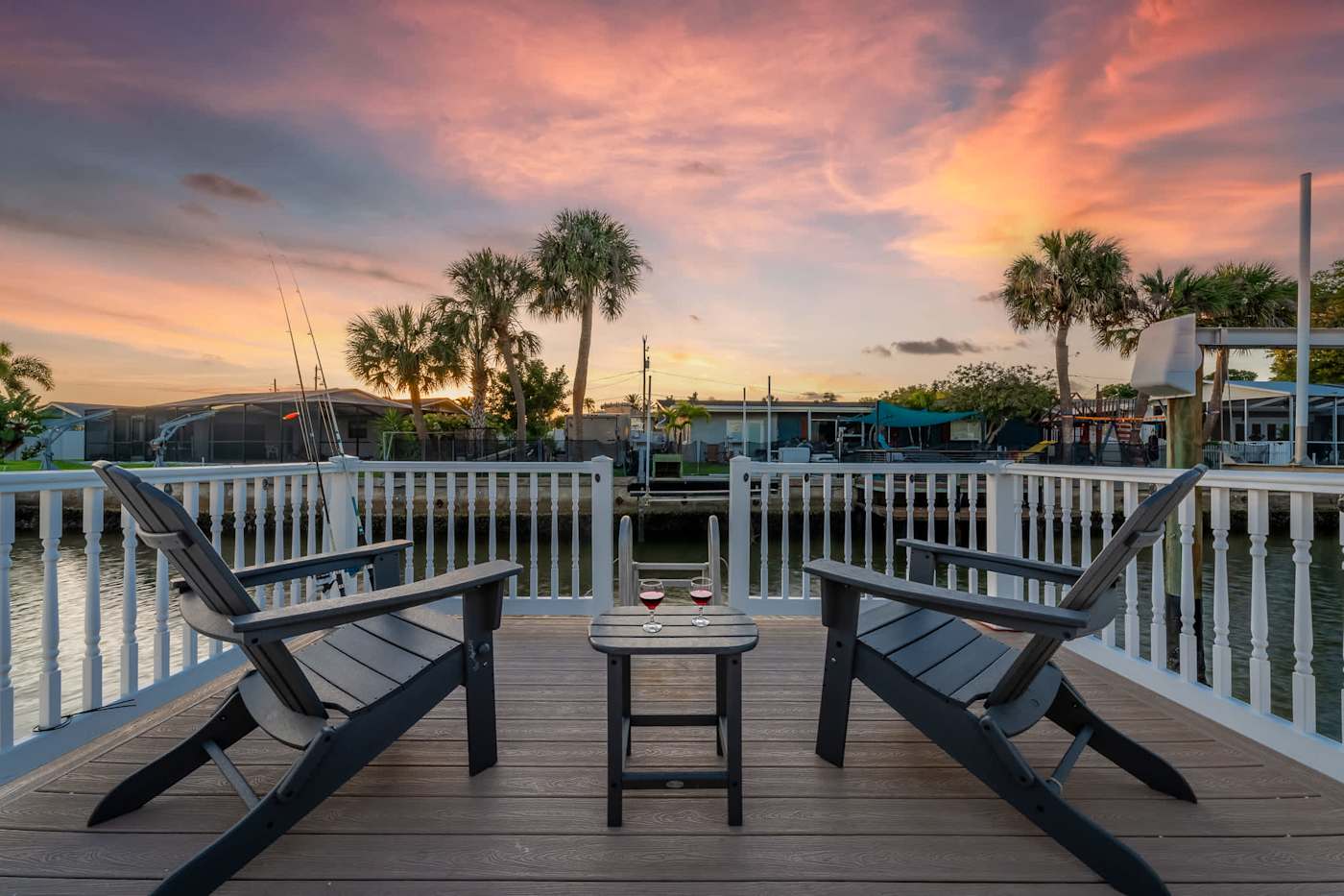 Chairs overlooking the water at Goodtimes Waterfront in Largo
