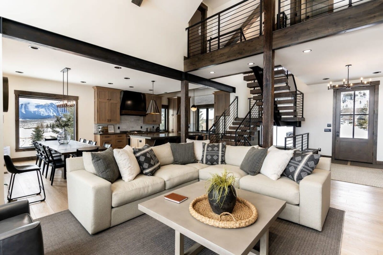 The Lodge at Cutthroat Landing — great room overlooking Henry's Lake