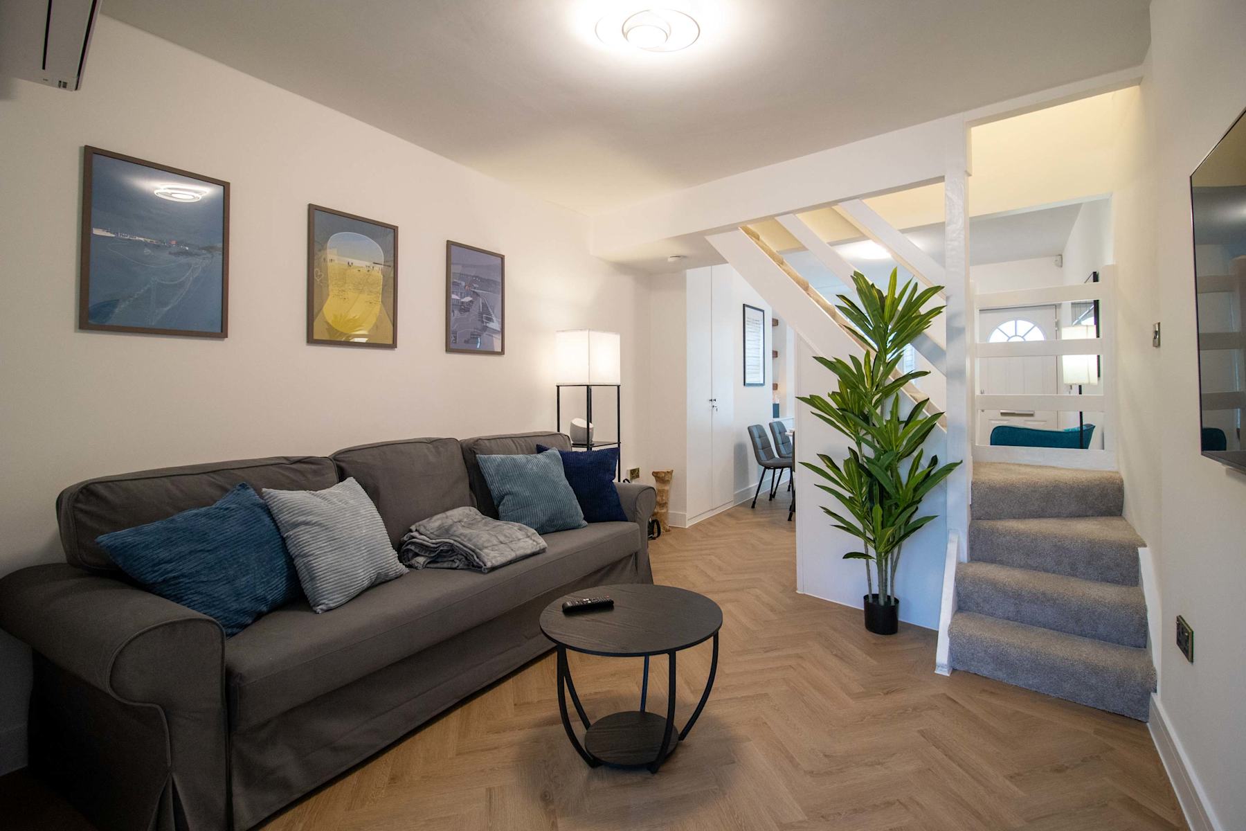 The living room in our house near Folkestone Harbour