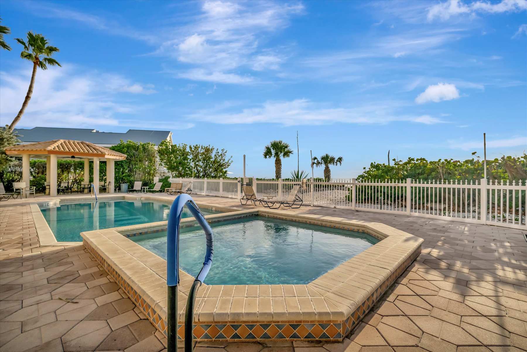 Gulf view from a beachfront condo balcony
