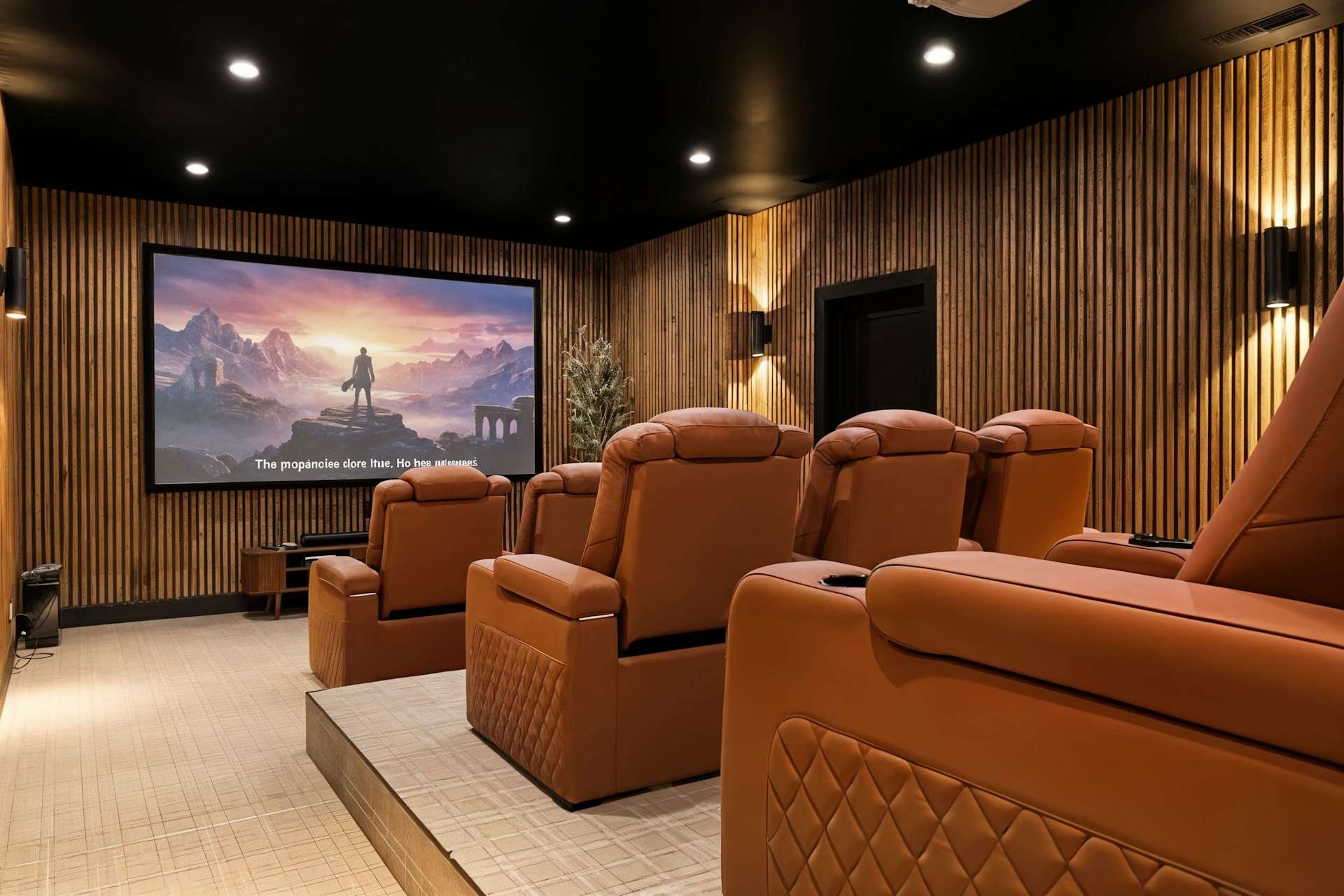 Drop into a leather recliner the second you arrive — the theater' s ready for the first feature before anyone' s even unpacked.