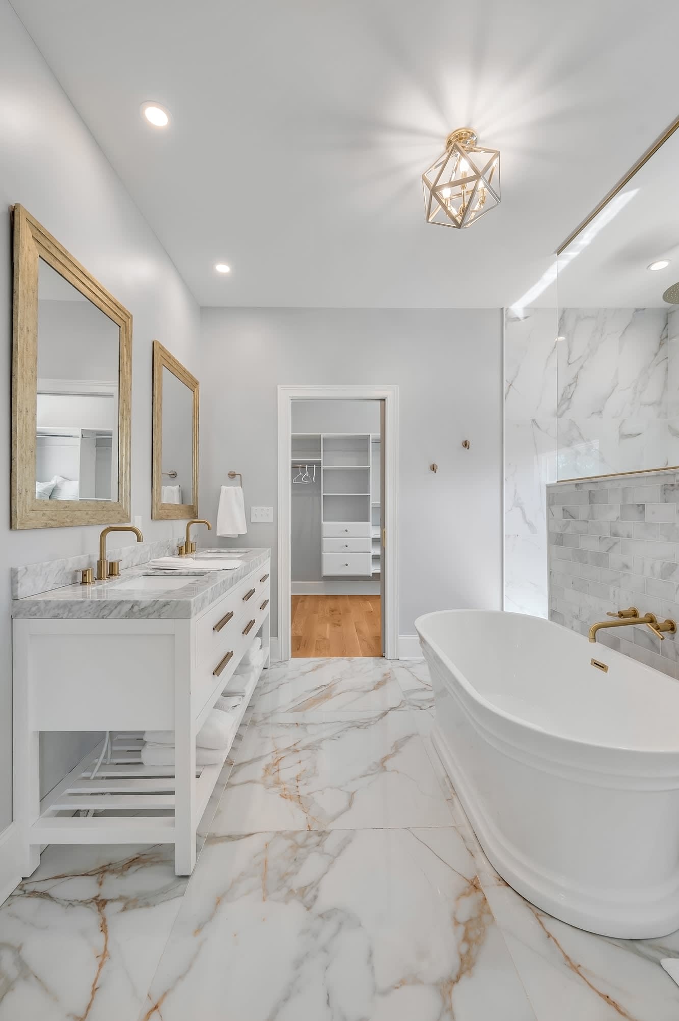 Sink into the soaking tub or let the walk-in shower do its job — the master bath is where every mile of your trip finally catches up with you, in the best way.