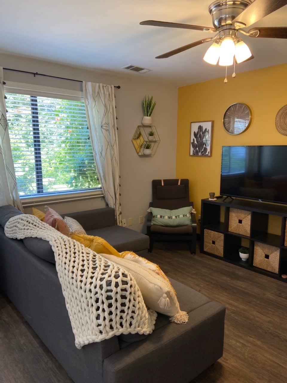 The studio to the east has an IKEA Convertible Sofa Bed which can sleep a couple more people when it is opened up.
