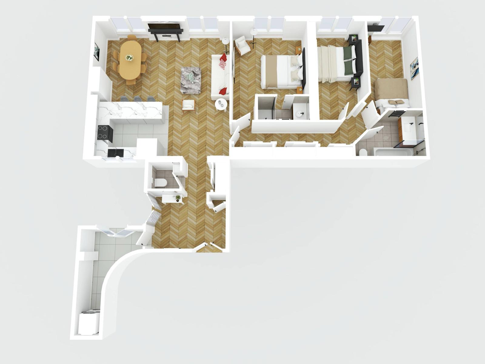 Superb 3 Bedroom Stay AC Facing Madeleine Honore — 29
