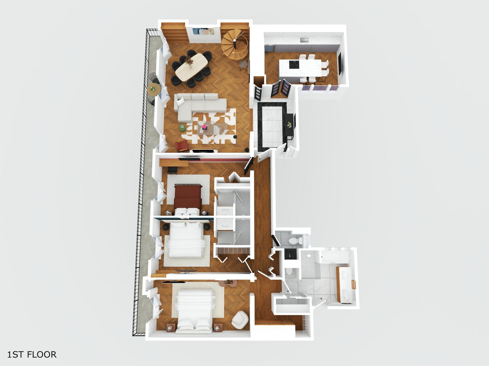 Montaigne Collection V 4BR 8PPL Duplex with AC — 29