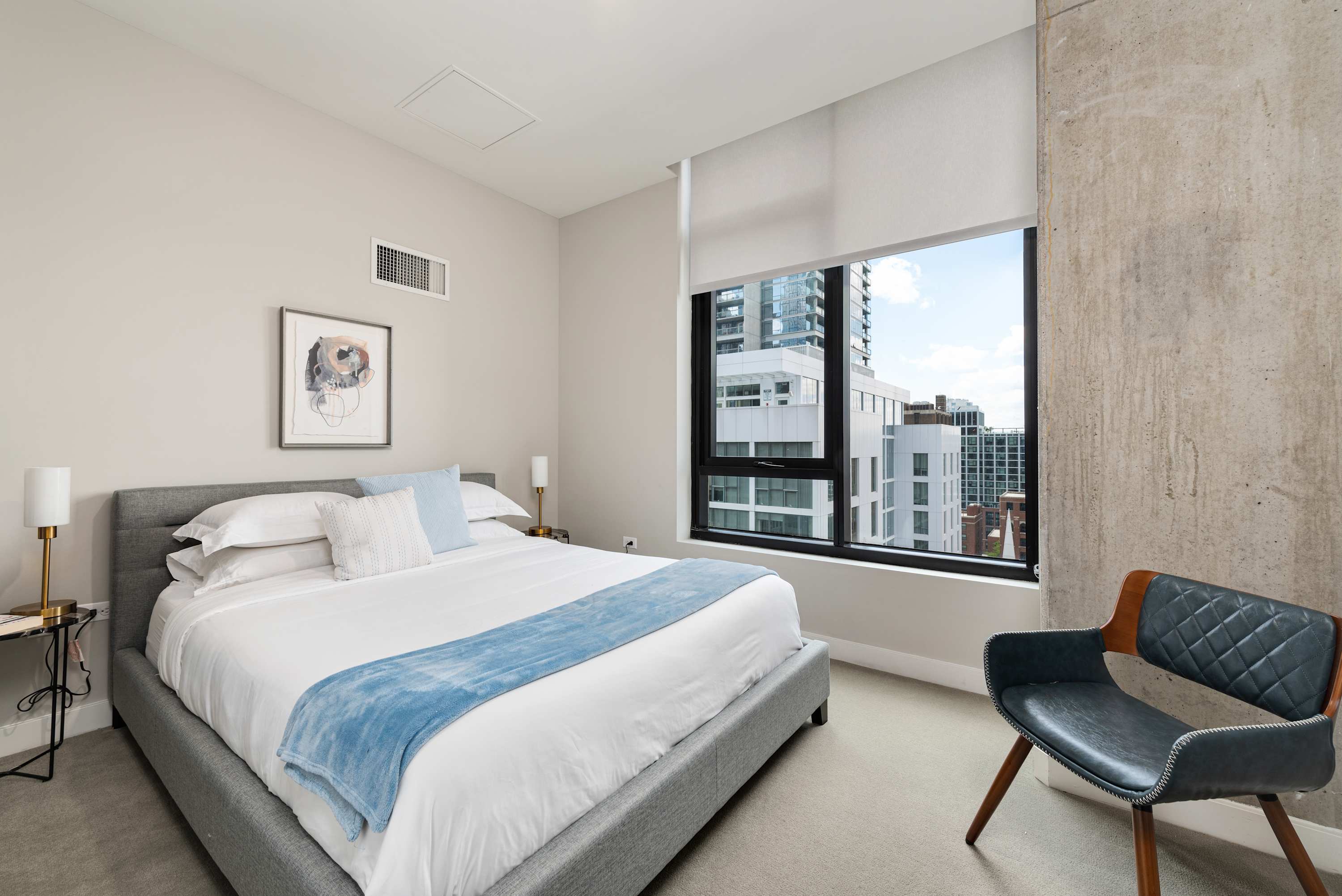 Downtown 2BR Oasis: Skyline Views + Prime Location interior 3