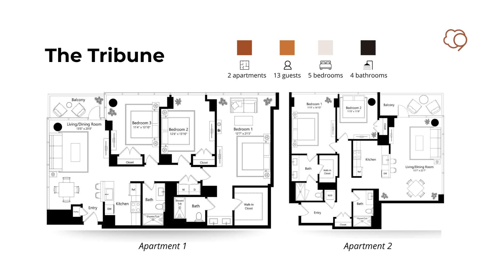 Spacious Apartments for Groups w/ Skyline Views interior 5