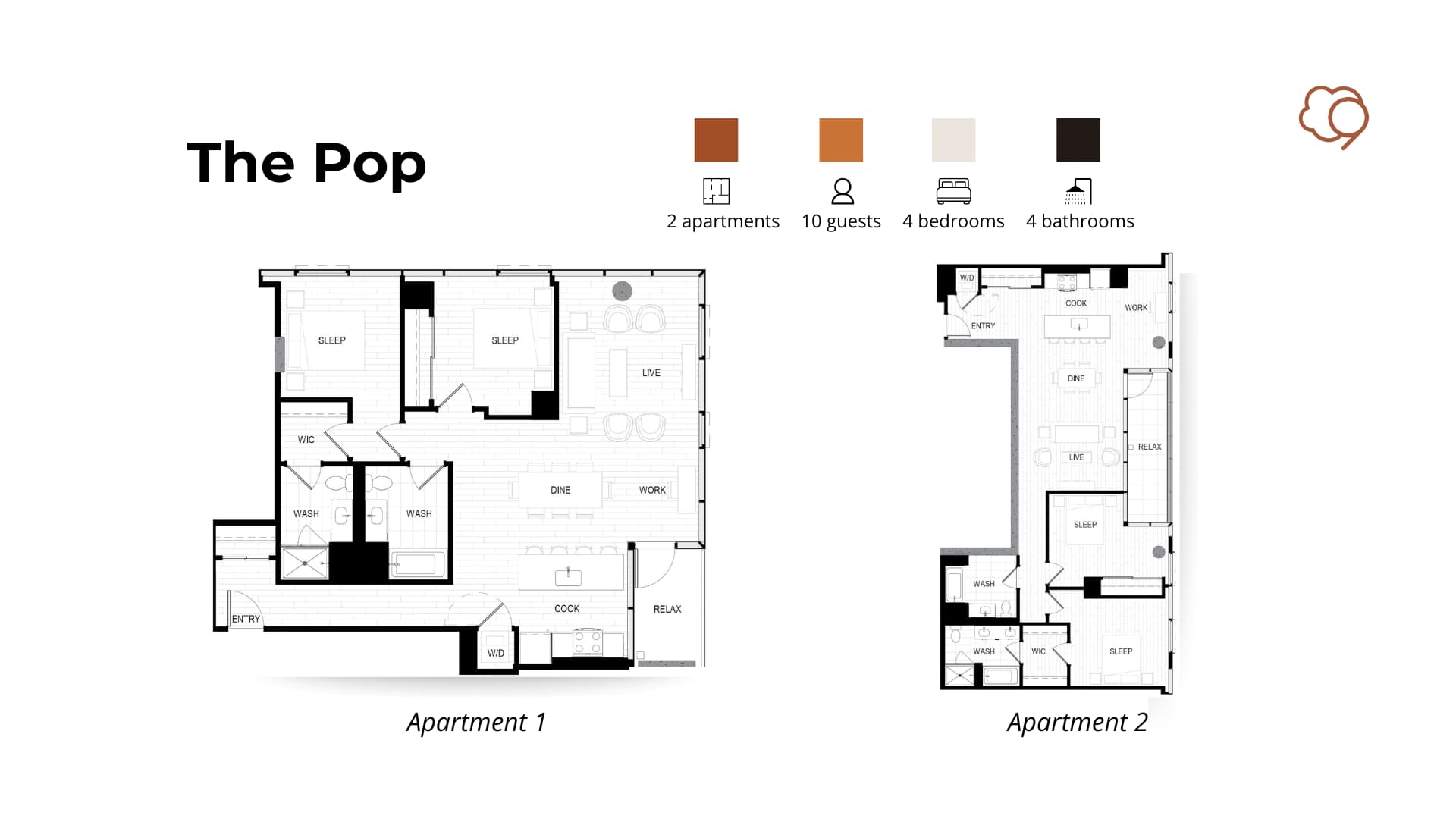 4BR Apt Same Floor Combo Group Stays Top Amenities interior 5