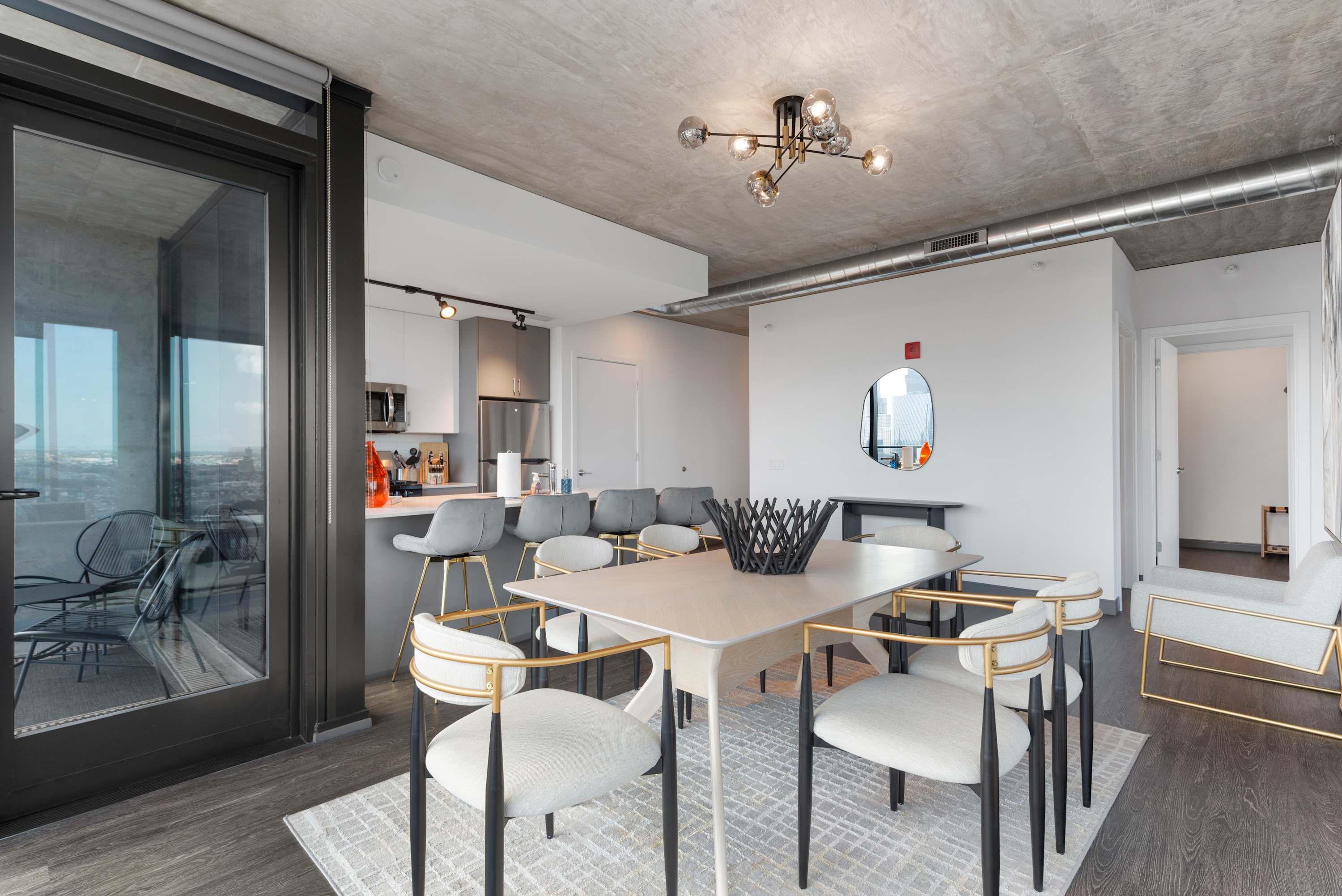 Sky-High 2BR w/ Gym & City Views interior 2