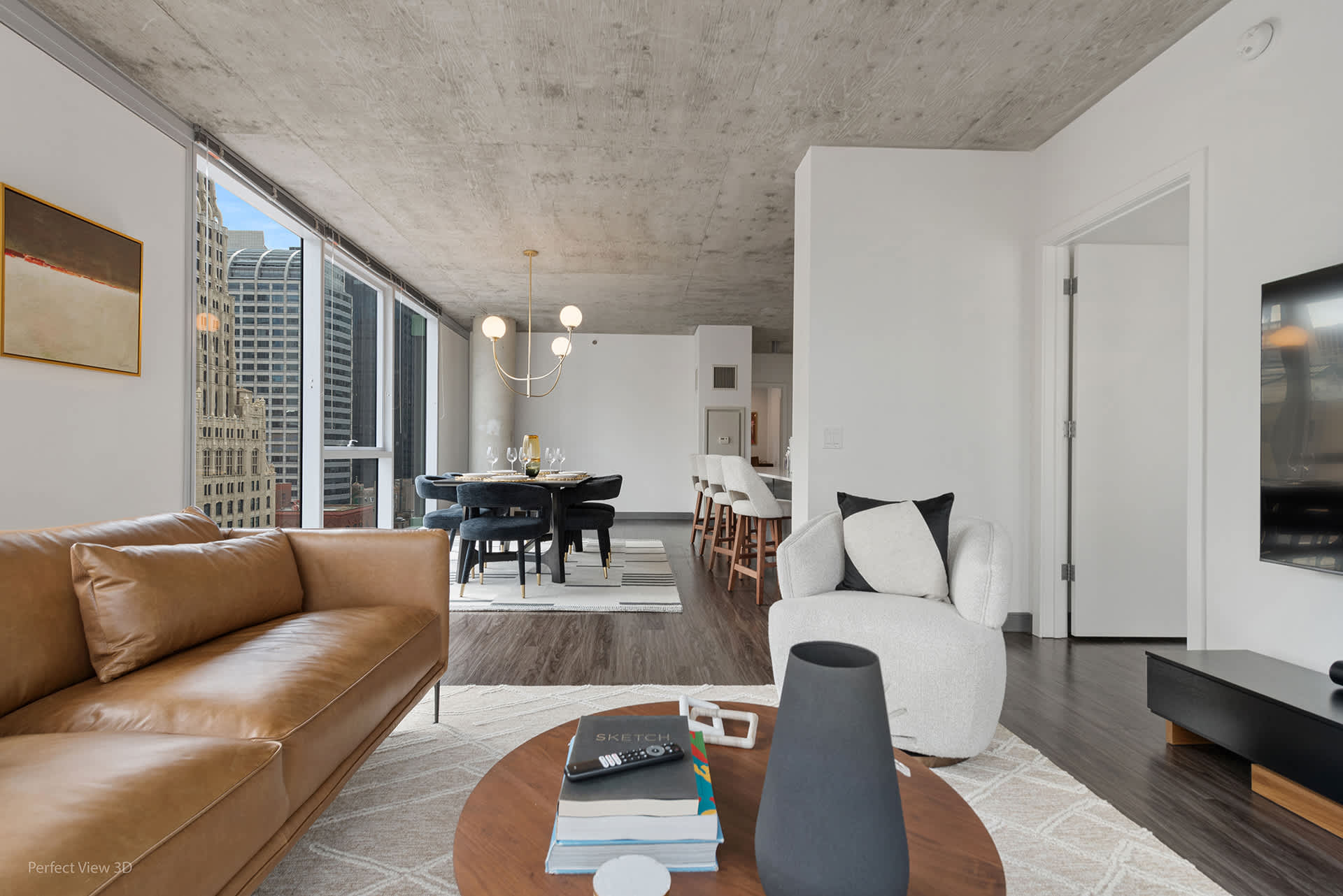 Spacious 3BR 2BA Haven City Views Steps to MagMile interior 2