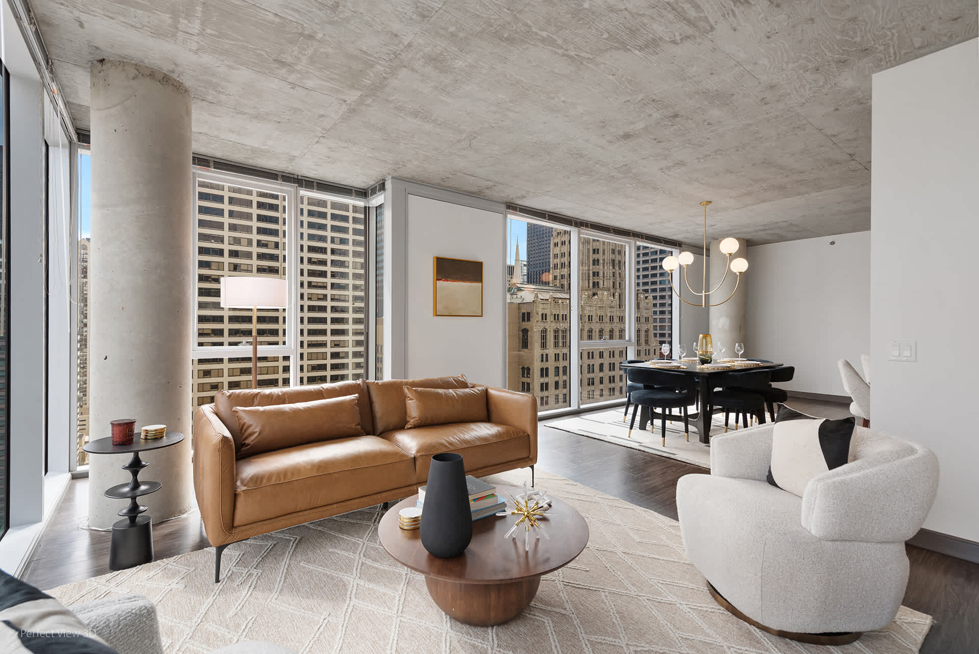 Spacious 3BR 2BA Haven City Views Steps to MagMile interior 3