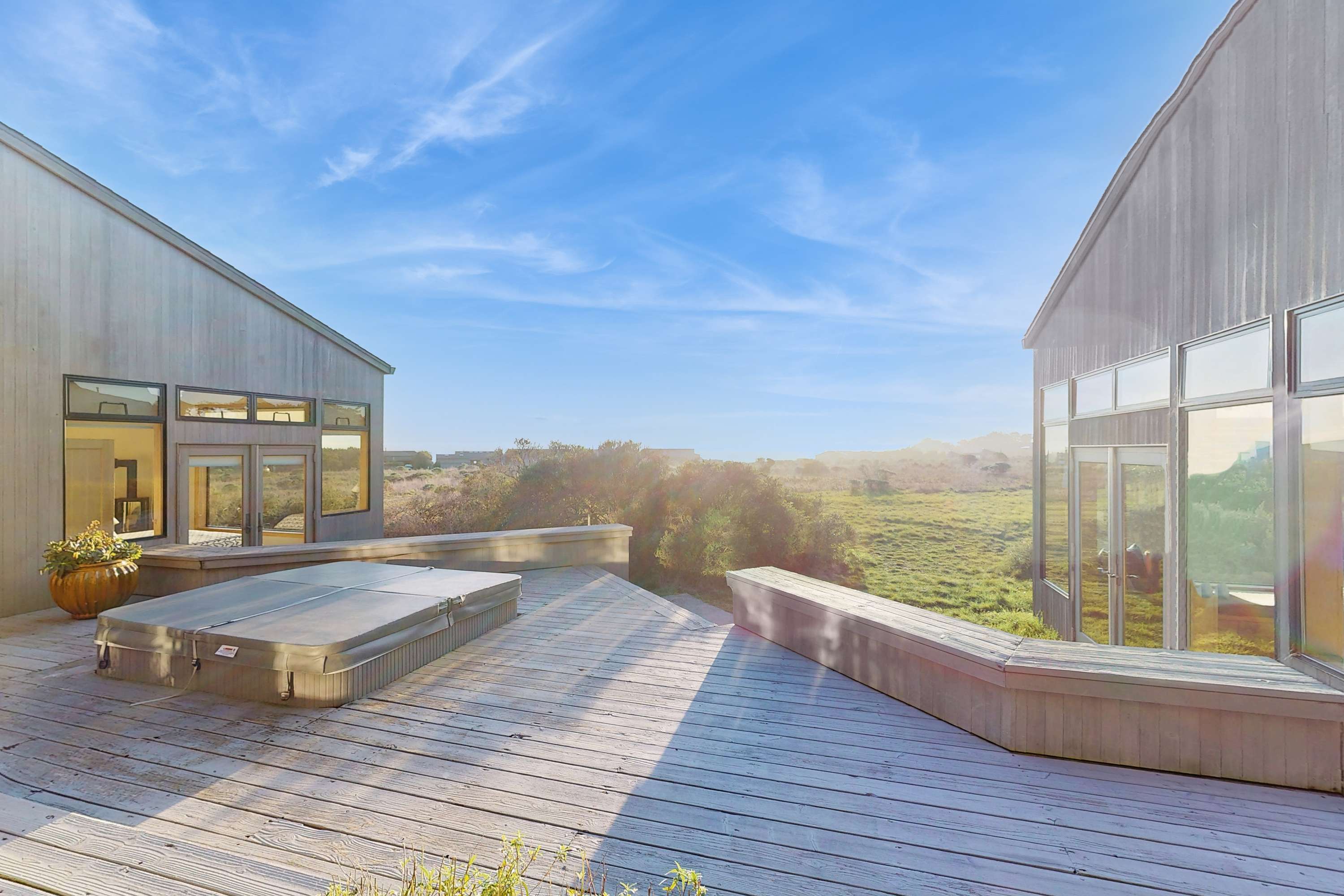 Embrace sunset moments on the expansive deck, where you can unwind while taking in the tranquil beauty of Sea Ranch.