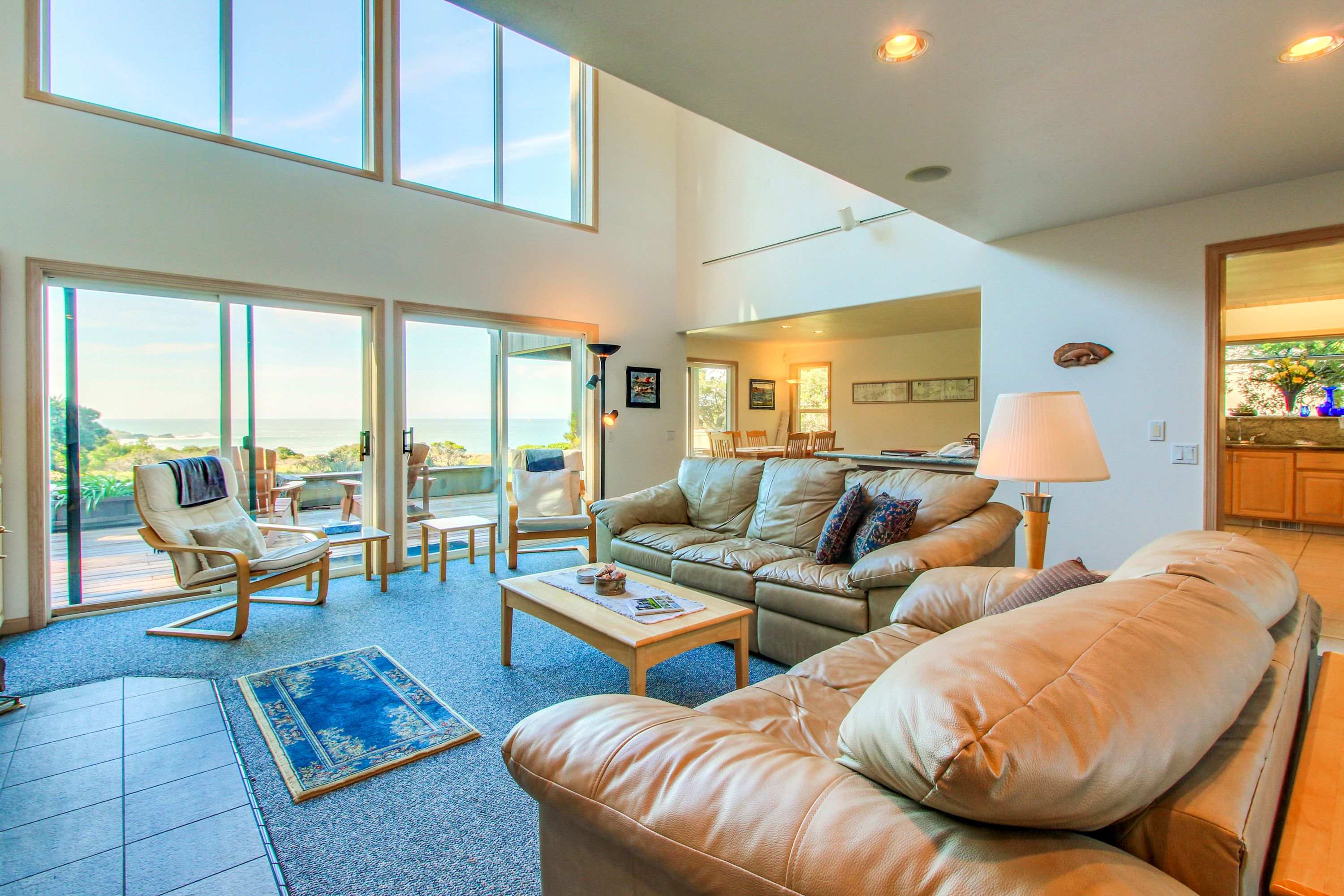 Bask in natural light and sea breezes in the spacious living room, perfect for family gatherings or quiet evenings.