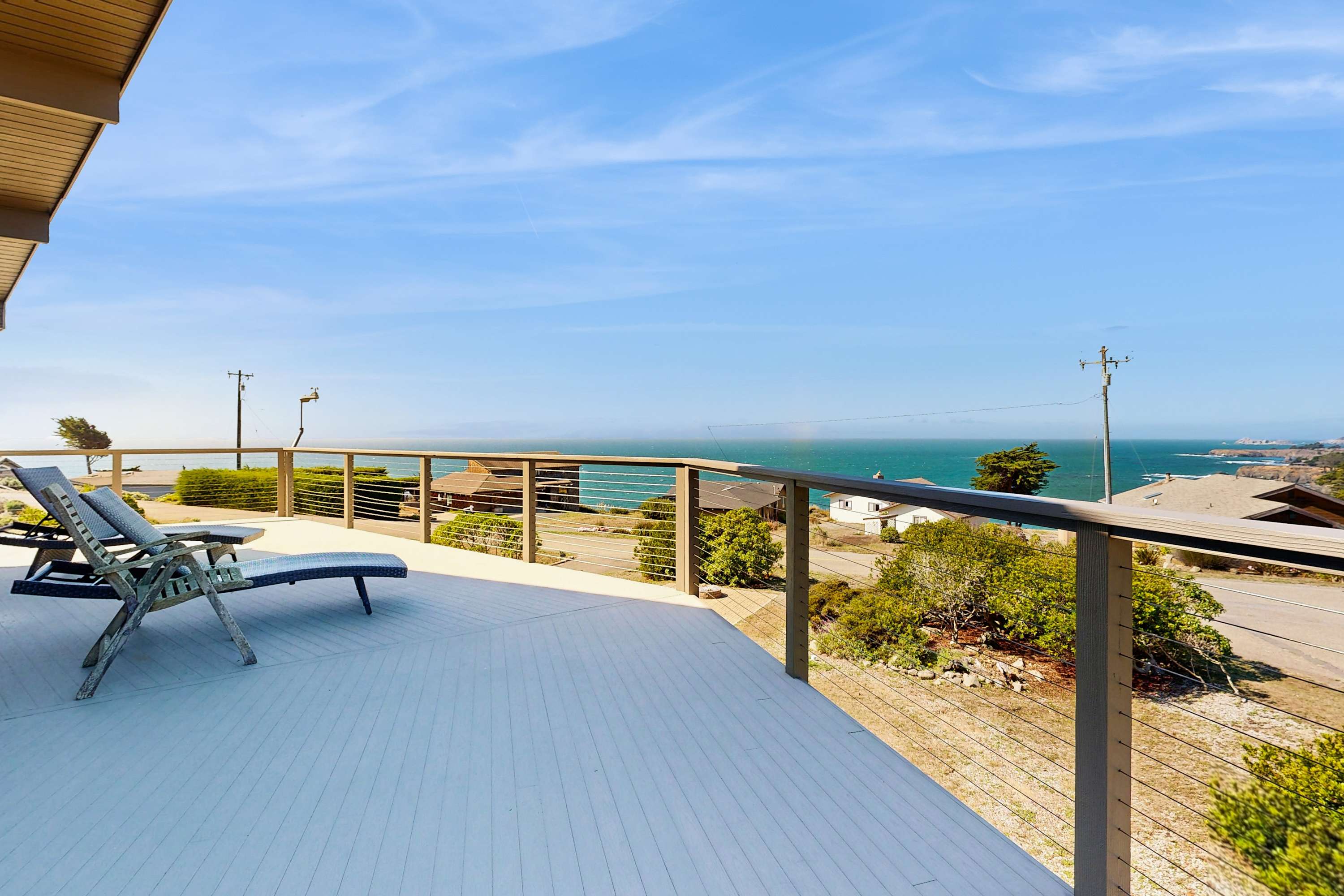 Step onto the spacious deck, where you can bask in the sun or enjoy the ocean breeze while taking in breathtaking views.