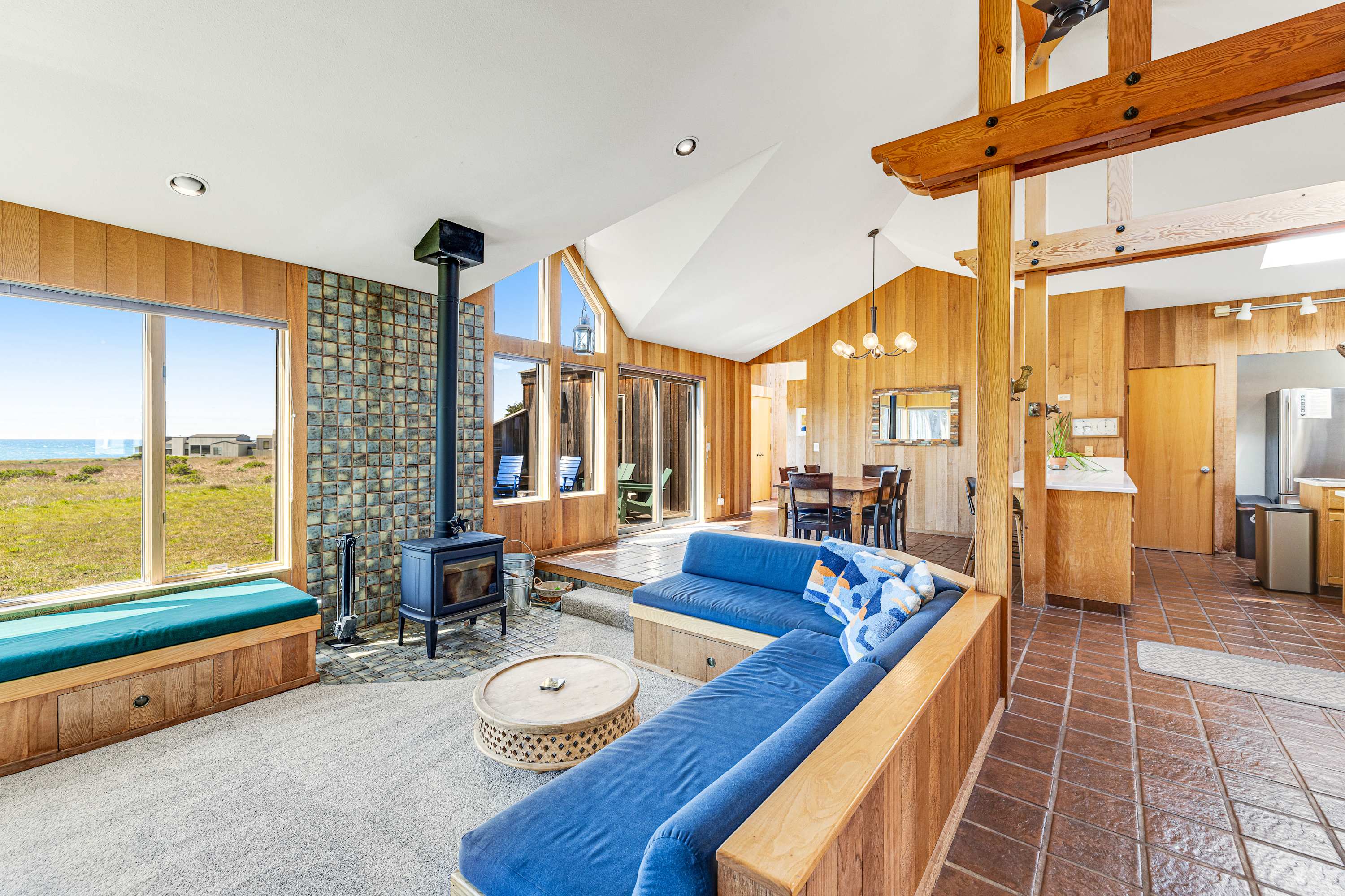 Bask in natural light as you enjoy ocean views from the spacious living area; your serene retreat awaits.