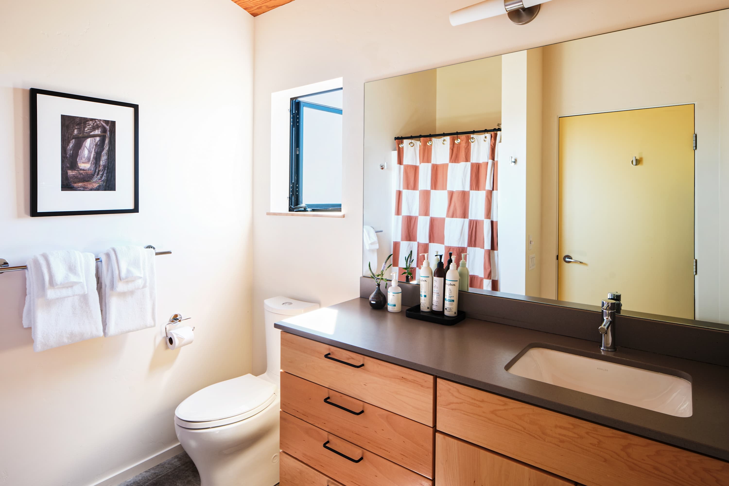 Refresh and rejuvenate in the stylish bathroom, designed for your comfort and convenience.