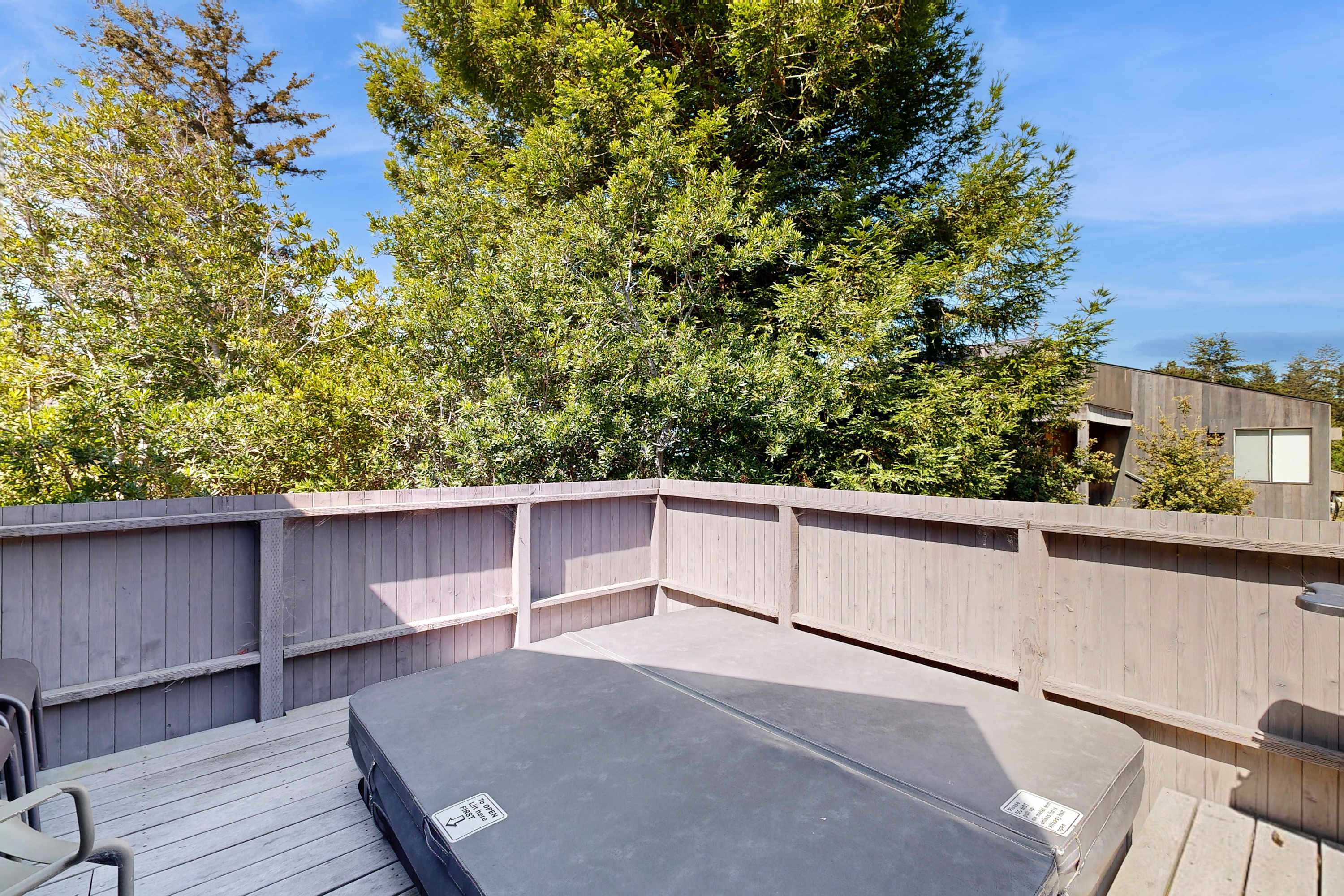 Unwind in your private hot tub, surrounded by nature, making it an ideal spot to soak away your worries after a day of adventure.