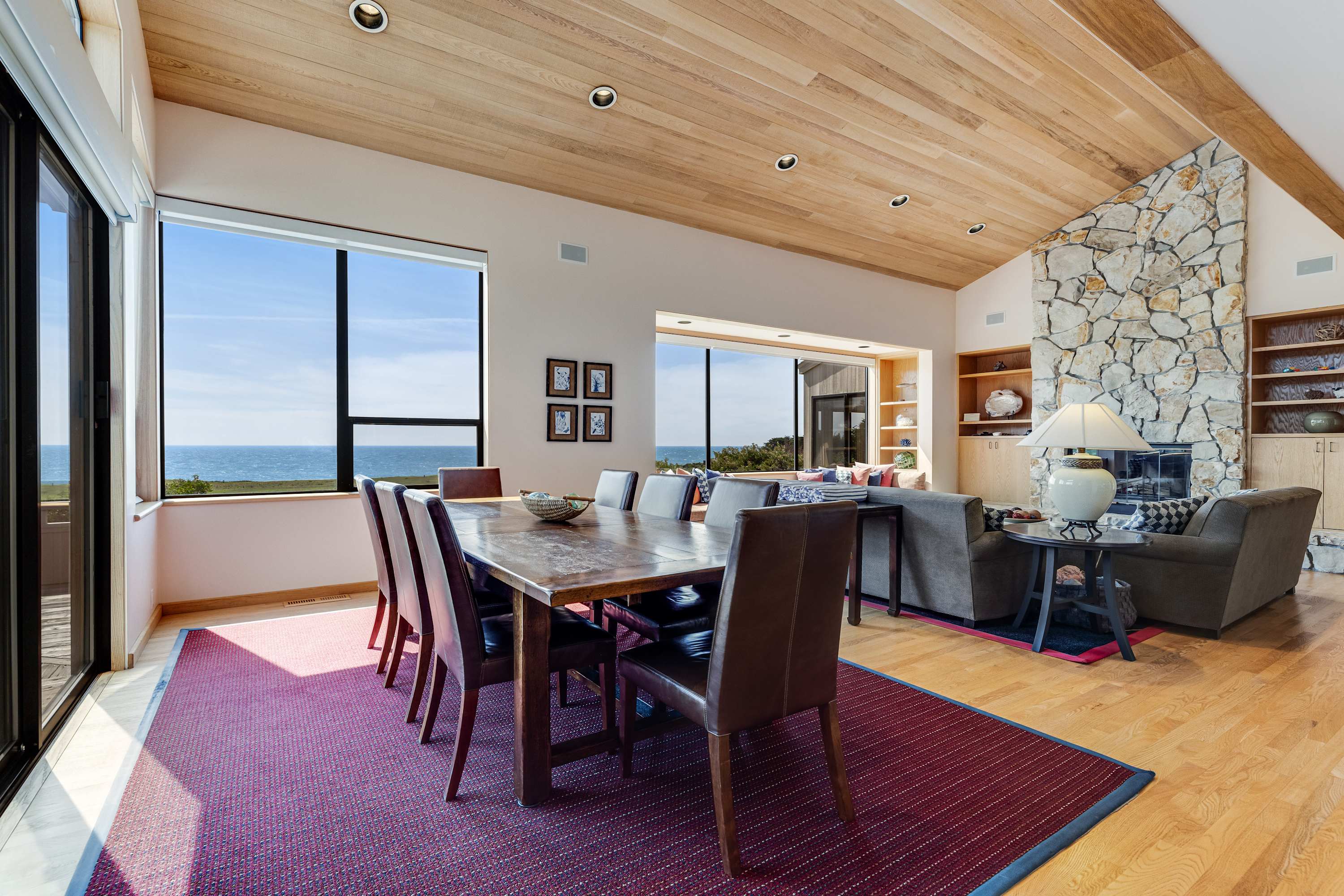 Share memorable meals in this elegant dining space, where the ocean view enhances every gathering with family and friends.