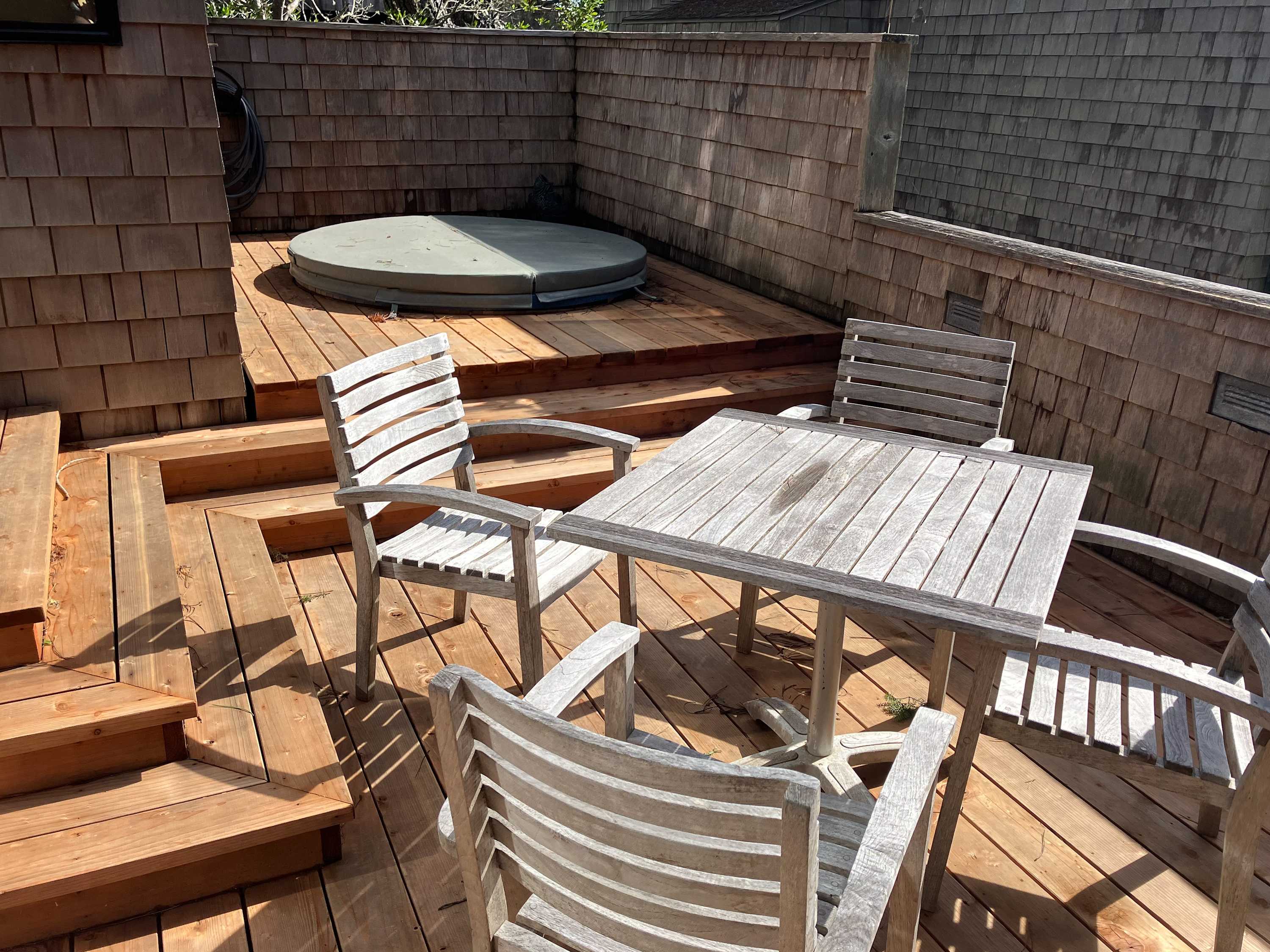 Step outside to your private deck, where you can soak in the hot tub under a blanket of stars after a day at the beach.